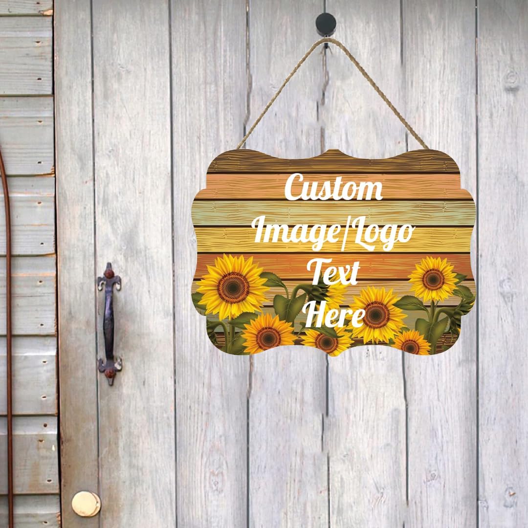 Personalized Wooden Welcome Sign Hanging Door Sign Farmhouse Decor for Home Office 11.2 * 8 Inch