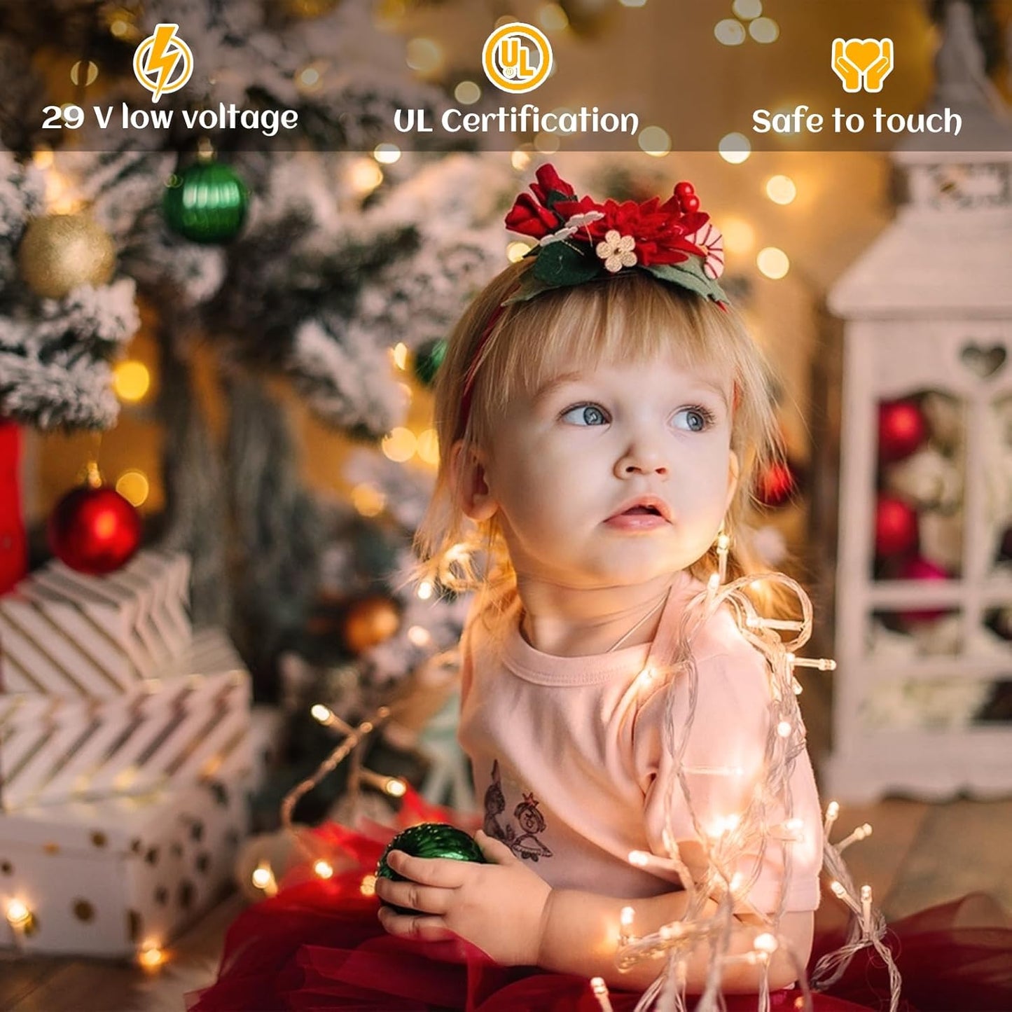 66ft Icicle Lights for Outside - 640 LED Christmas Lights Outdoor with 120 Drops 8 Modes, Plug in Twinkle Light Outside for Holiday Wedding Party Tree Room Indoor Thanksgiving Decoration, Warm White