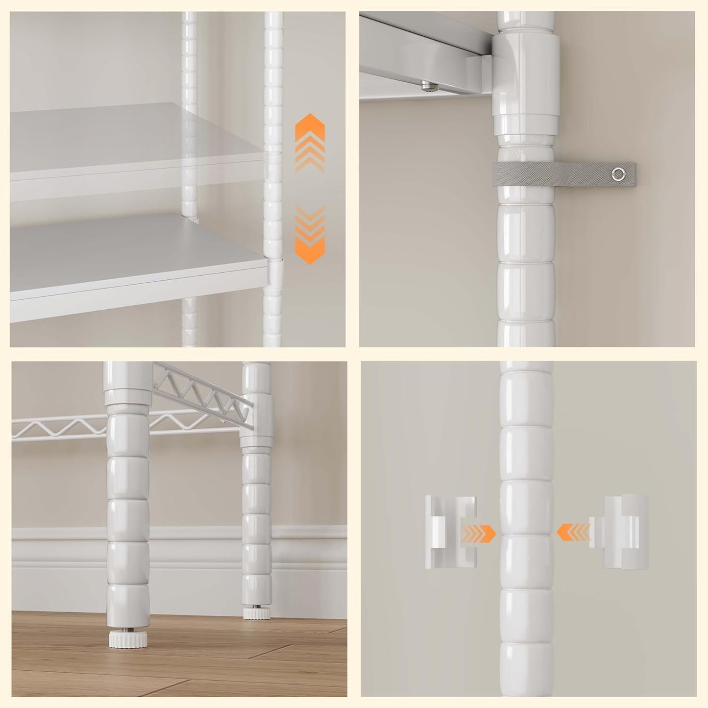 Double Row Over Washer and Dryer Storage Shelves, Laundry Room Organization and Storage, Heavy Duty Laundry Room Shelves, with Adjustable Height, 5-Tier