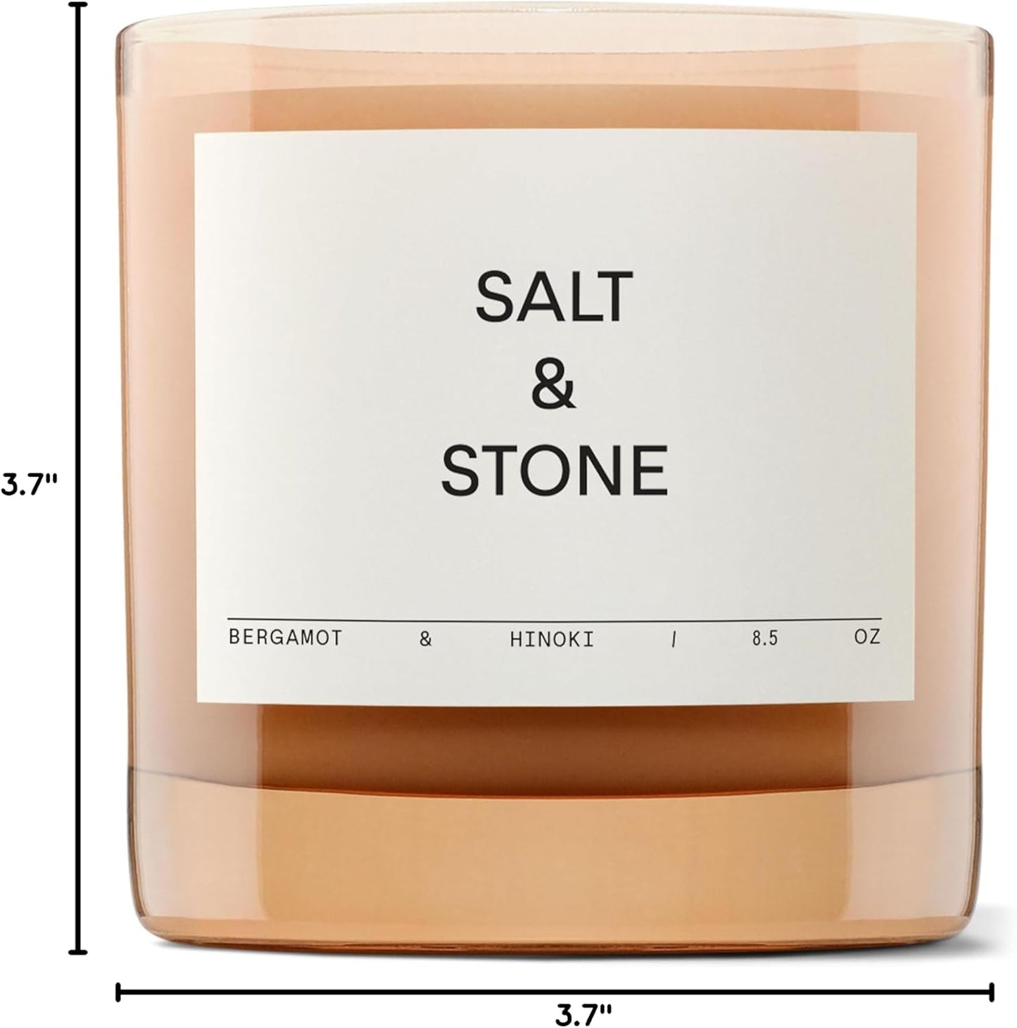 SALT & STONE Scented Candle for Women & Men | Hand-Poured, Aromatic & Fragrant | Coconut & Soy Blend Wax | 100% Cotton Wick | Long-Lasting 50 Hour Burn Time (8.5 oz) (Bergamot & Hinoki)