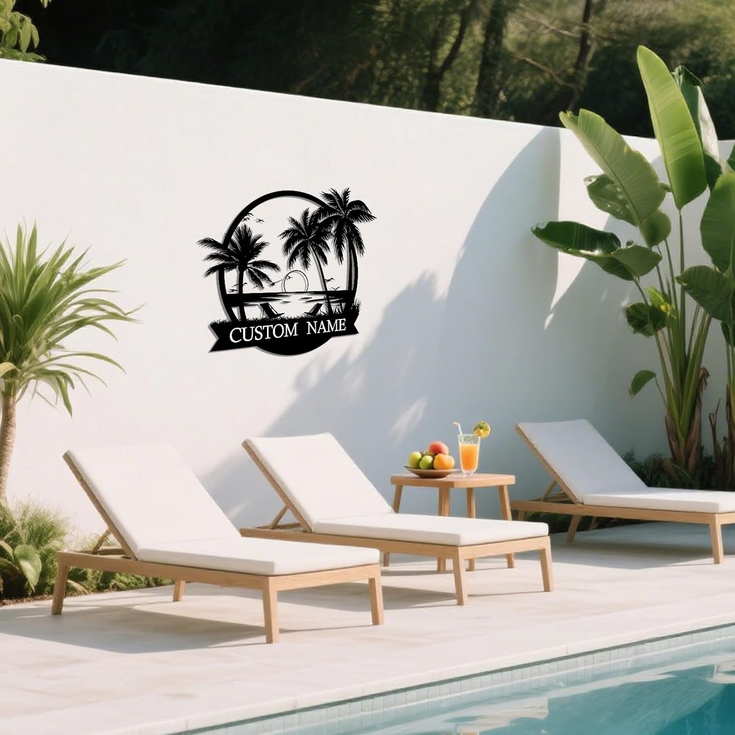 Custom Metal Beach Wall Art Sign - Personalized Size Outdoor/Indoor, Surfboard Decor, Lake House & Coastal Home Decor, Summer Gift - MADE IN USA