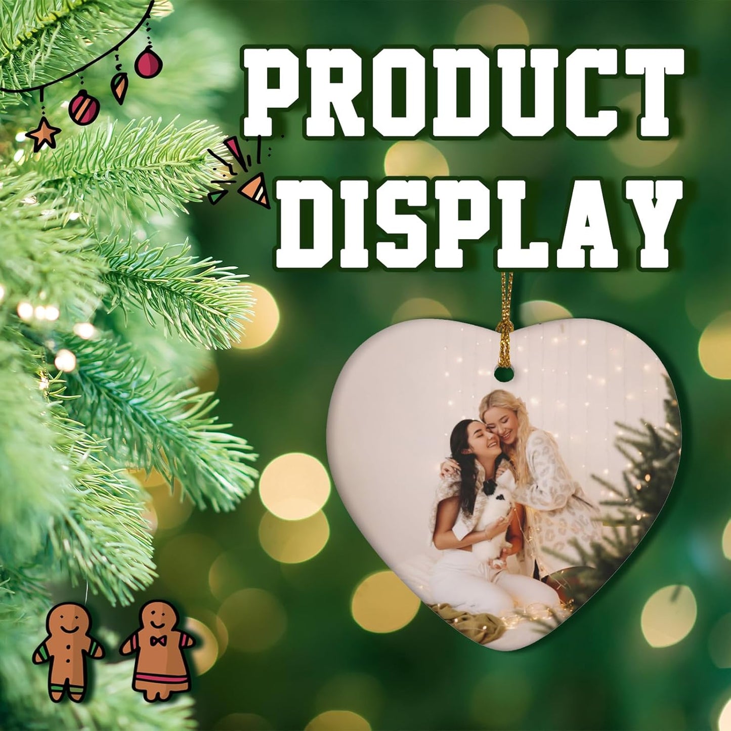 Personalized Christmas Ornaments 2025 Custom Ornament Xmas Photo Ornament Customized Gifts Heart Shap