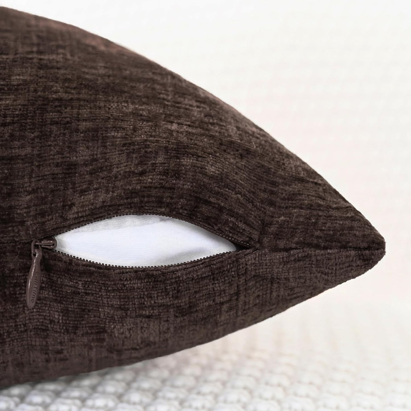 CaliTime Throw Pillow Covers Decorative 26 X 26 Inches Pack of 2 Cozy Chenille Cushion Cases for Couch Sofa Bed Living Room Home Coffee