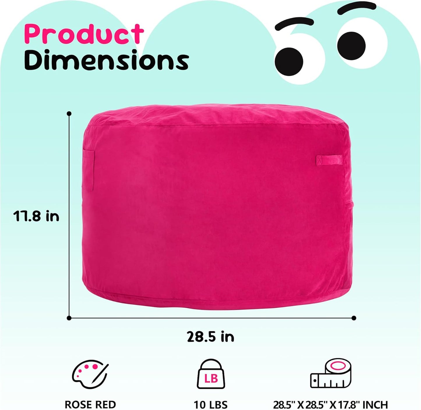 Hobestluk Bean Bag Chairs 2.5FT Bean Bag Chair with Memory Foam Filled & Machine Washable Cover,Beanbag Chair, Small Bean Bag Chairs for Playroom, Living Room, Bedroom