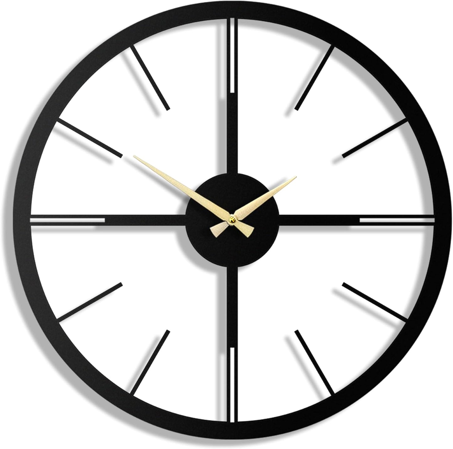 pluviart Rain Minimalist Metal Wall Clock, Modern Black Metal Wall Clock, Silent Non-Ticking Decorative Clock for Living Room, Kitchen, Office, Industrial-Style Wall Decor, Easy to Hang (26,8")