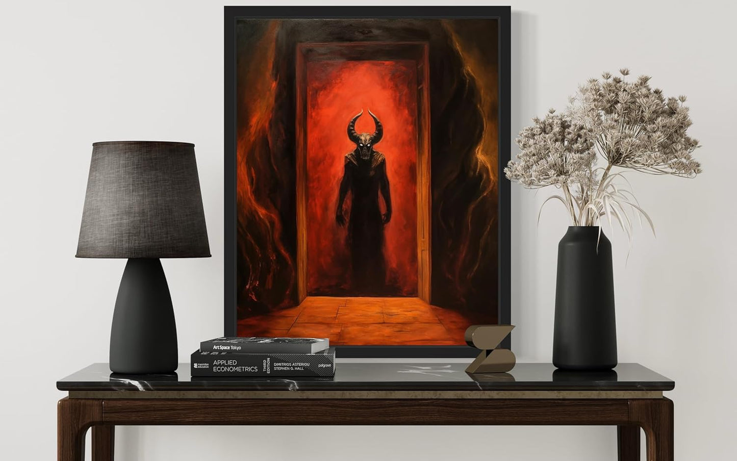 Satan and Hell Poster Art Print, Halloween Scary Vintage Wall Art Academia Spooky Painting Decoration for Horror Prints, Gothic Posters Bedroom Decor 89 (Satan and Hell, 16 x 20 inches, Unframed)