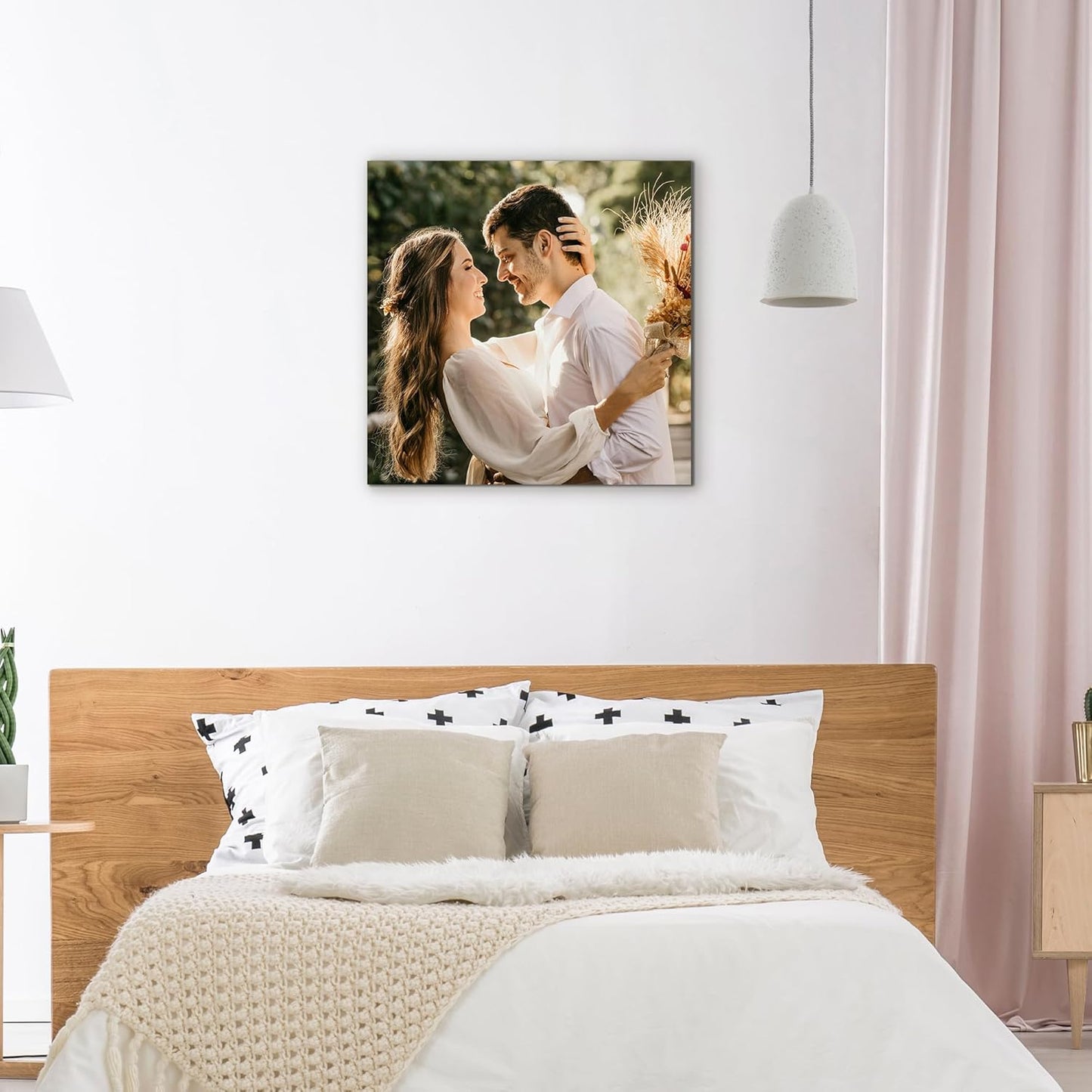 WayToLight Custom Canvas Prints with Your Photos Framed Personalized Picture Canvas Prints Wall Art Ideal for Home Decor Christmas Family Gifts (8" x 8")