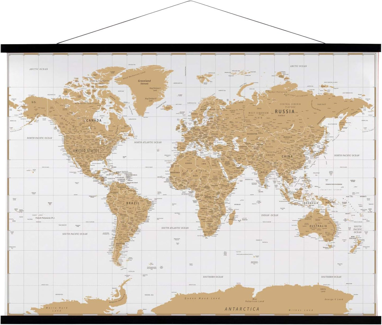 Magnetic Poster Hanger Frame, 32x24 32x48 32x40 Teak Wood Magnet Poster Frame for Posters, Prints, Photos, Pictures, Maps, Scrolls, and Canvas Artwork(Black, 32")