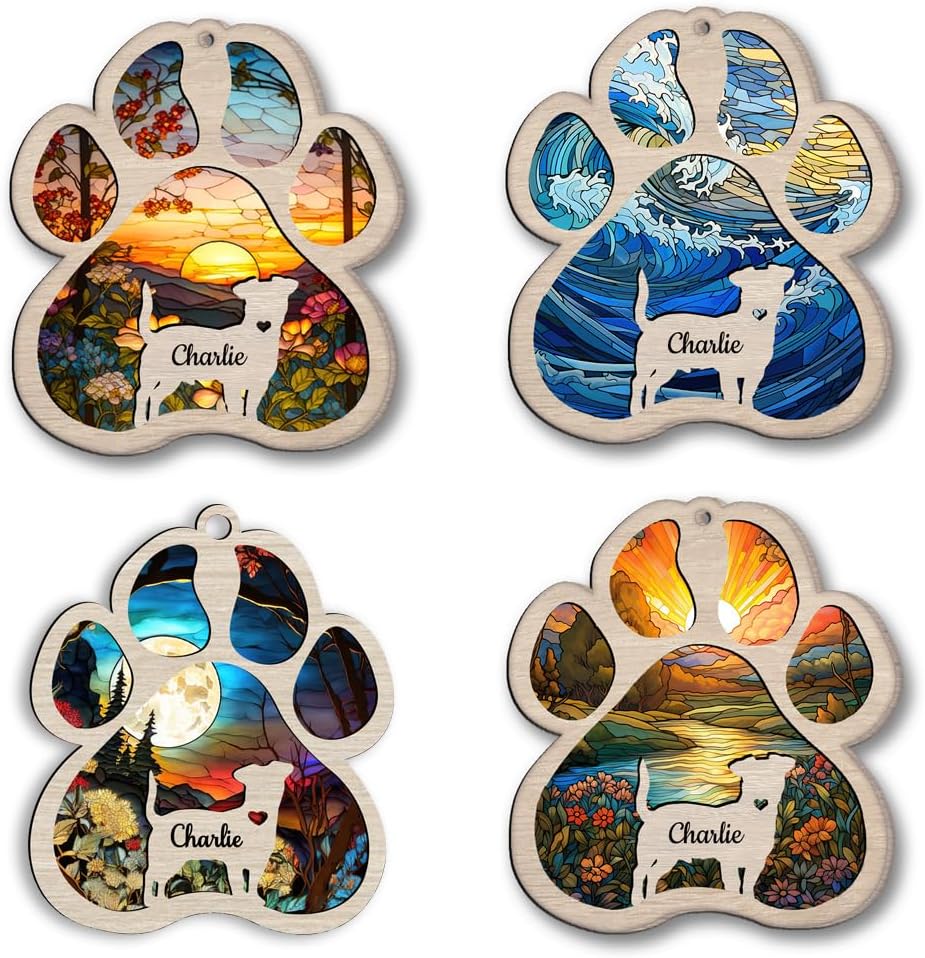 Personalized Coton de Tulear Suncatcher Dog Memorial Gifts, Custom Coton de Tulear Ornament Christmas Tree, Pet Remembrance Gift, Loss of Dog Sympathy Gift, Pets Memorial, Pet Loss Suncatcher