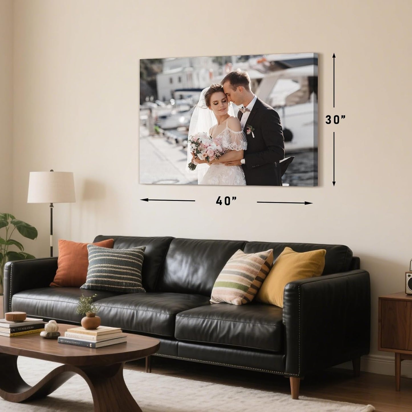Personalized Custom Canvas Prints with Your Photos & Text, Customized Picture Print, Transform Own Images Into Framed Wall Art Digitally Printed Photo to Canvas, Keepsakes Gifts for Family 40x30’’
