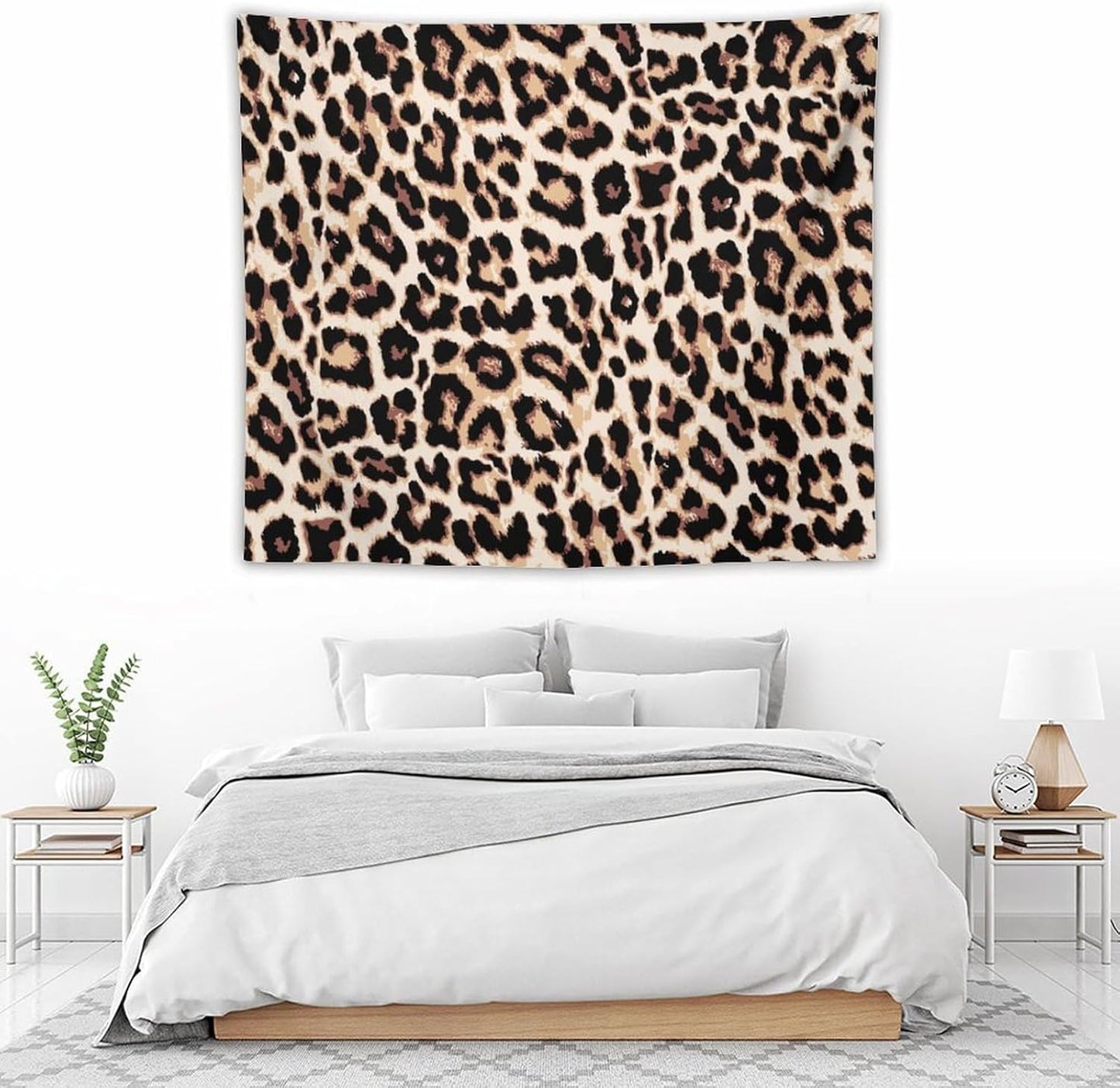 HZOHNAGO Leopard Print Tapestry Rustic Brown Leopard Wild Animal Printed Wall Tapestry Painting Wall Hanging for Bedroom Living Room Dorm 60" W x 50" H