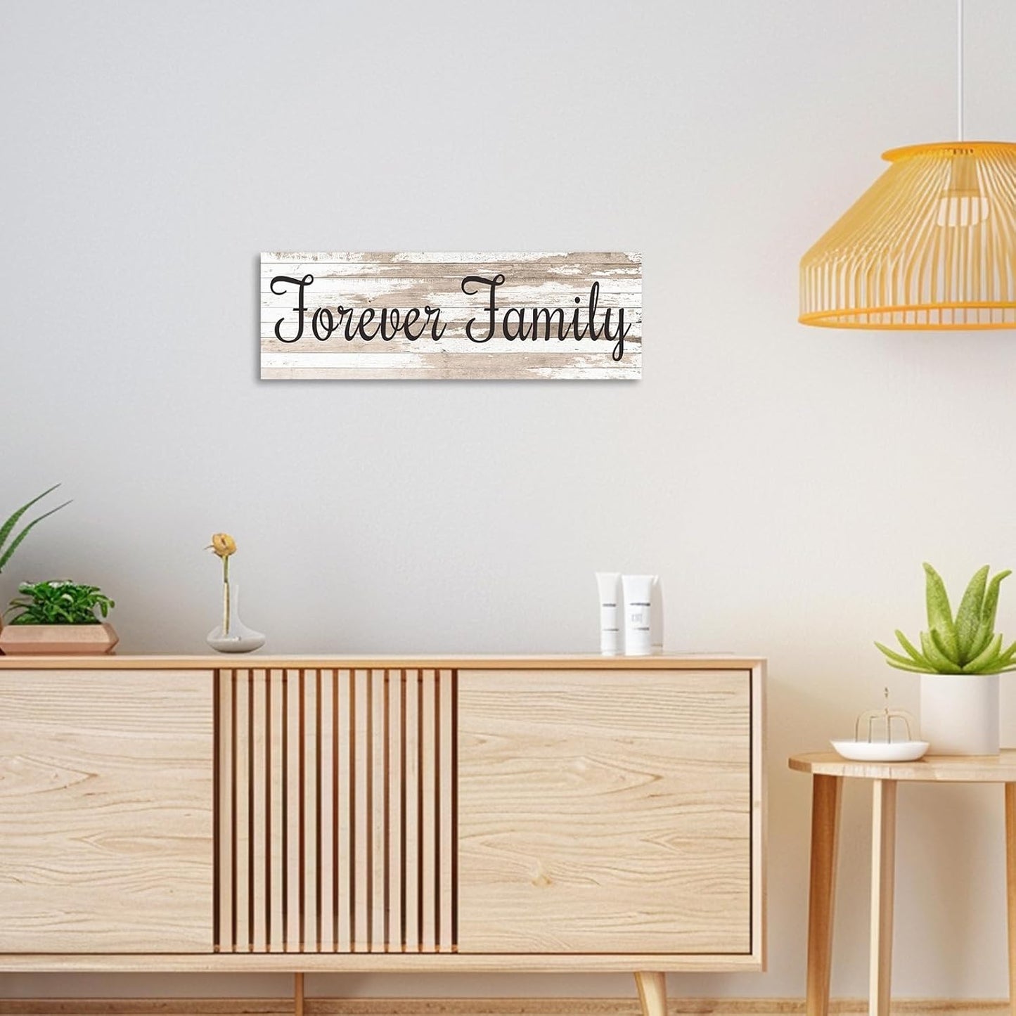 CHAOSETKEN Custom Text Sign Wall Art Personalized Family Quote Wall Decor Family Sign Canvas Prints Customized Wood Text Quote Pictures Rustic Farmhouse Decor Framed (18L x 6W)