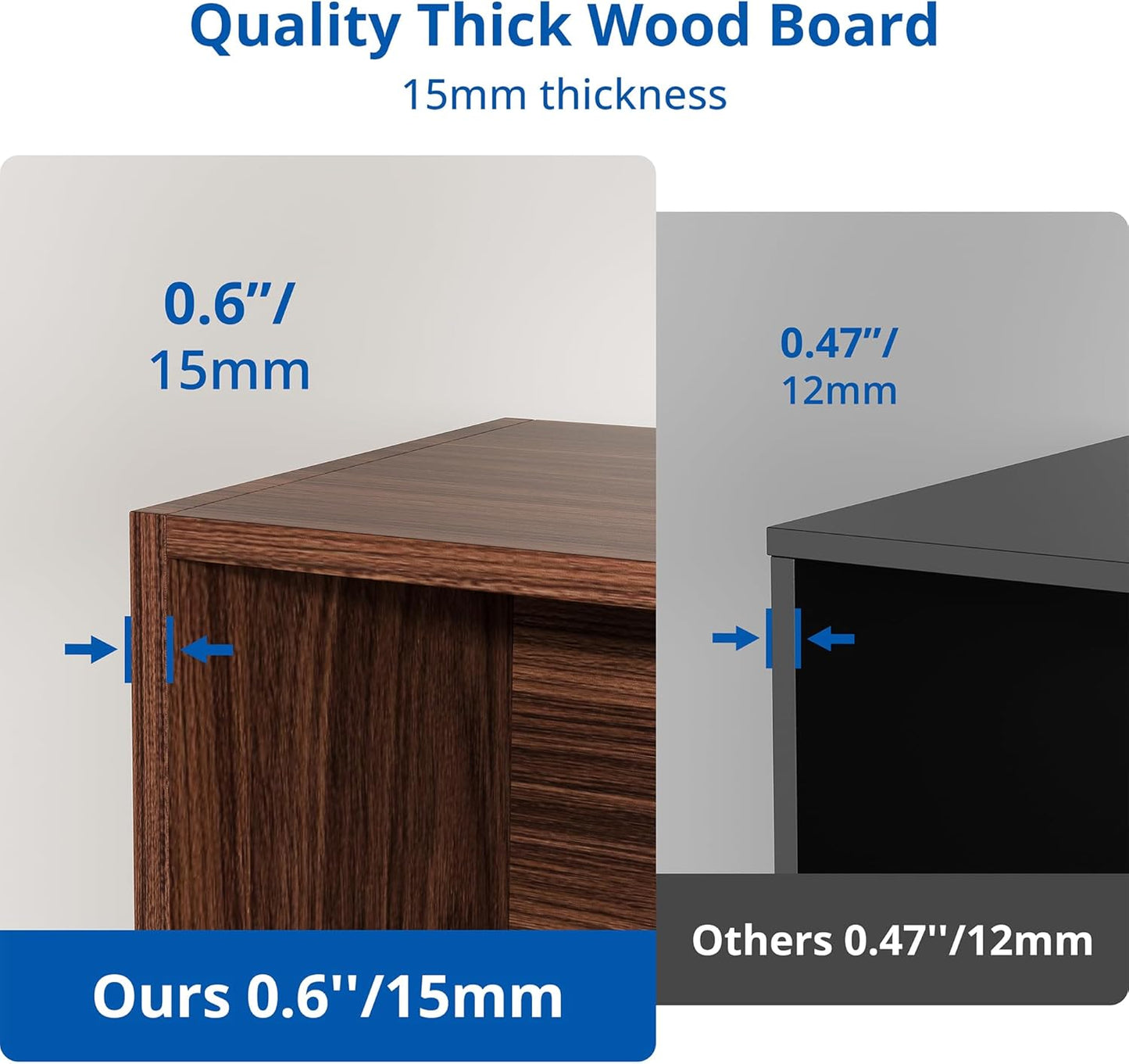 Cozy Castle Brown Bookshelf, 3-Tier Open Shelf Bookcase, 10 Cube Storage Organizer with Anti-Tilt Device for Bedroom, Living Room, 55.11" W x 11.61“D x 40.94“H