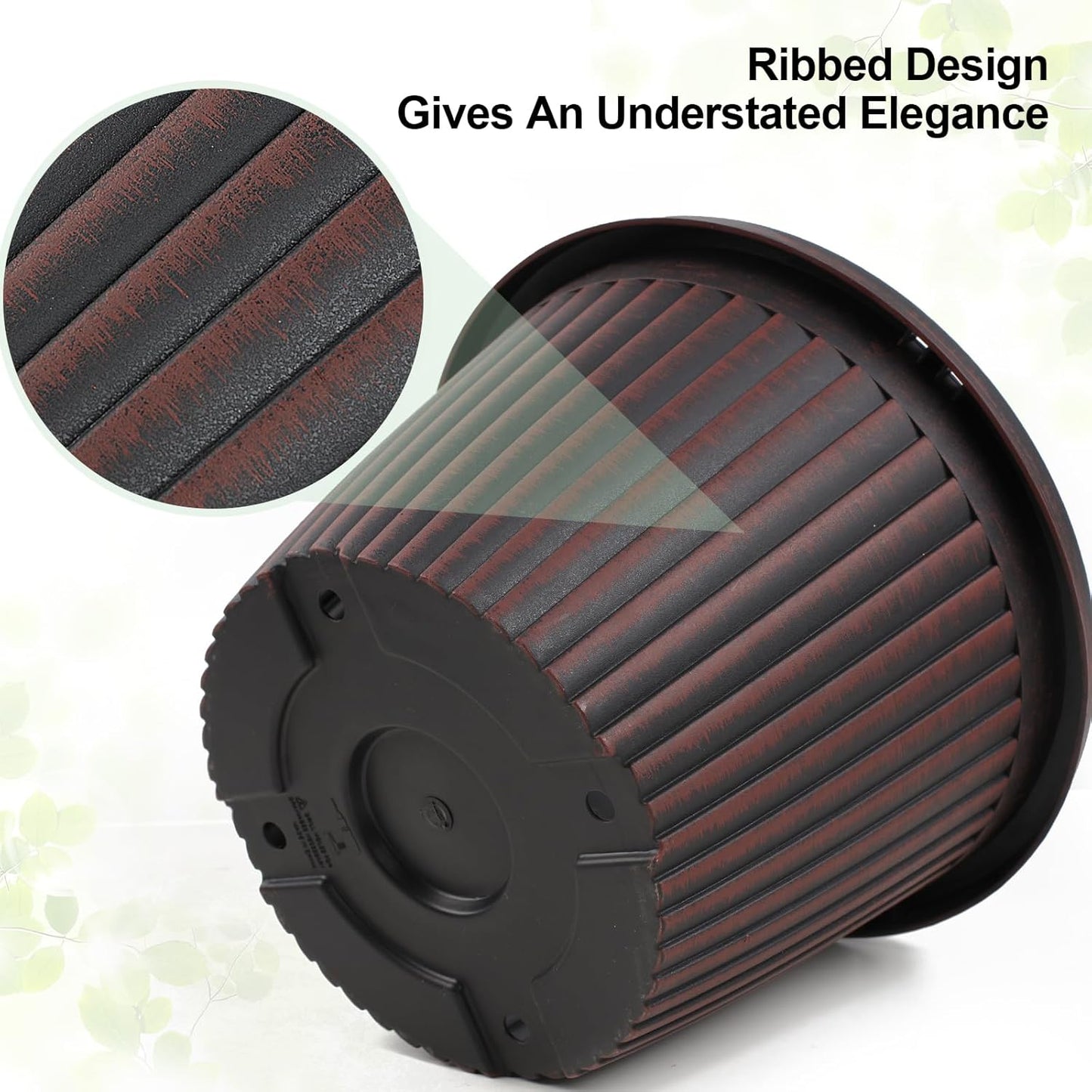 Large-Planter-Indoor-Outdoor Plant Pots, 12 inch 4 Pack Plastic Flower Pots with Saucer And Drainage Holes, Modern Garden Planters For Planting Medium Large Plants， Decorative Resin Garden Pots