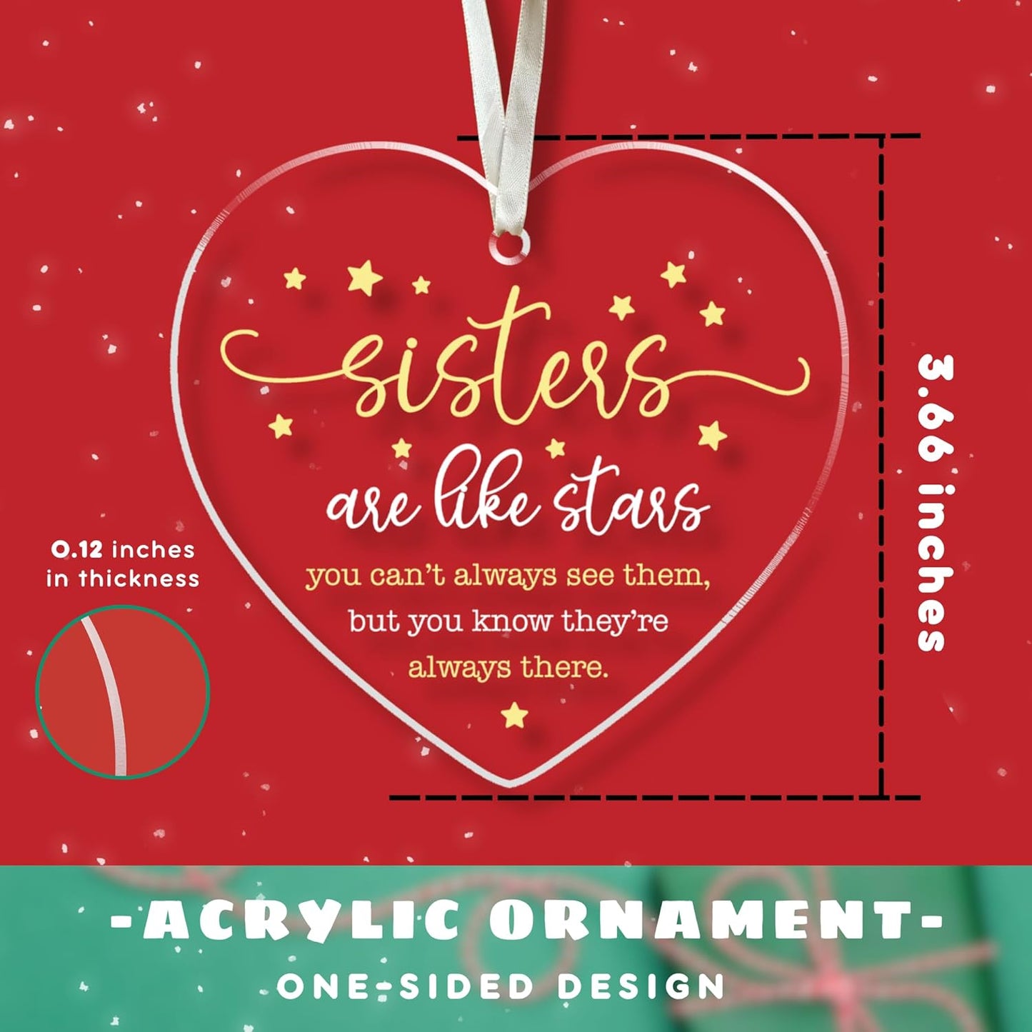 Sister Ornament - Sister Gifts for Christmas - Xmas Sisters Gifts from Sisters, Brother - Acrylic Christmas Ornament 2025