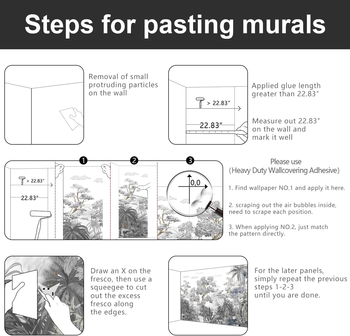 -Tropical Rainforest Botanical Grey Jungle Forest Fabric Wallpaper Living Room Palm Leaf Plant Bedroom Bathroom Large Wall Mural- 137"x96"（ not Peel and Stick）