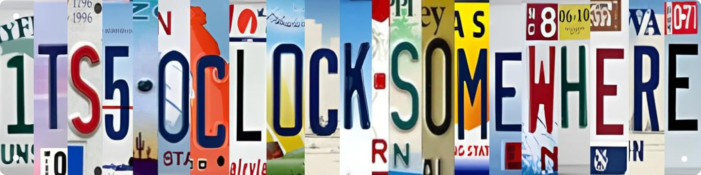 Tin Sign Wall Decor Bar Signs For Bar Decor Its 5 O'Clock Somewhere Sign Funny Vintage Bar Accessories Drinking Signs Gifts for Men16 x 4 Inches