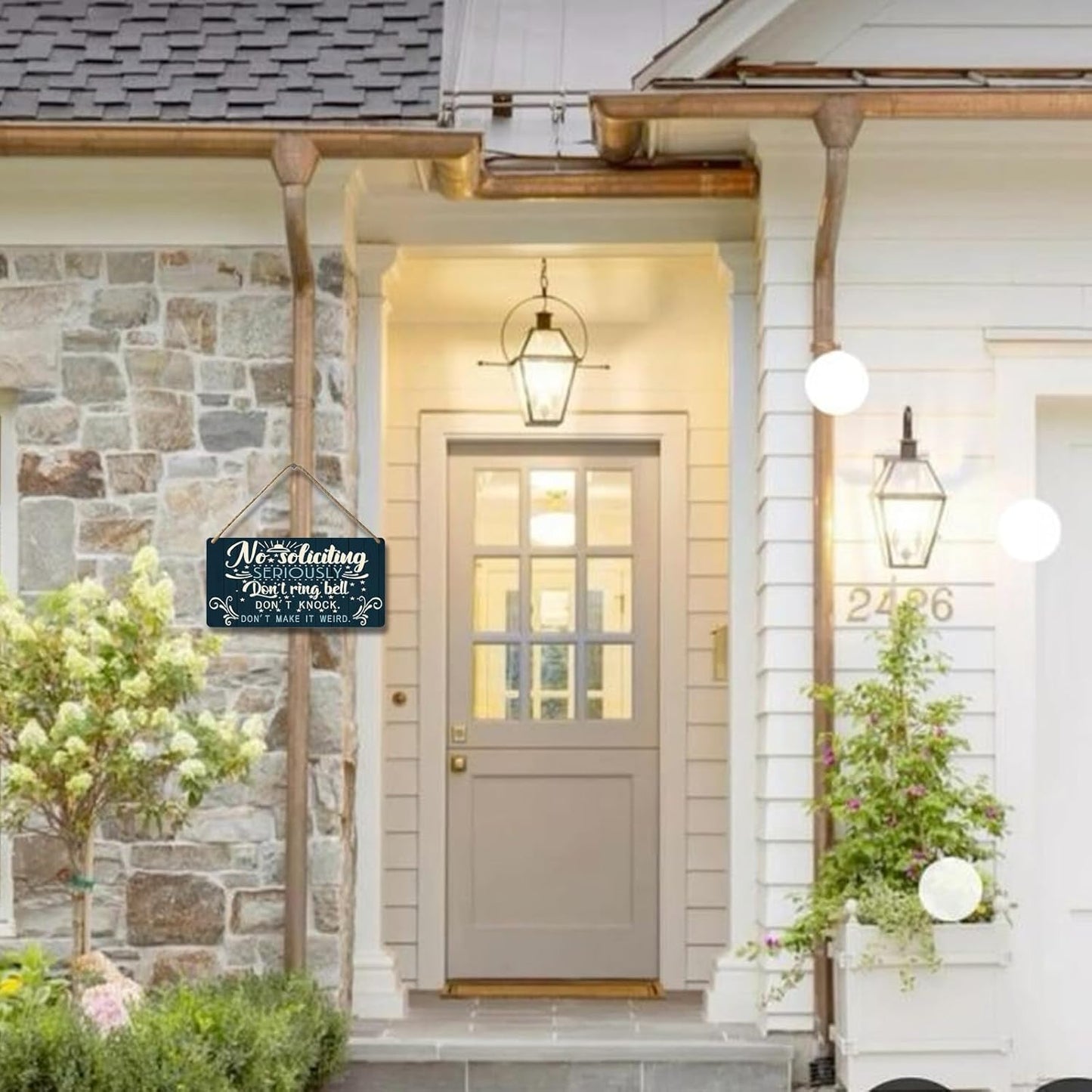 No Soliciting Sign for House Door Funny Do Not Ring Doorbell Sign for Home Front Door Seriously Don't Knock Or Ring Doorbell Don't Make It Weird Wooden Yard Signs 12x6 Inch