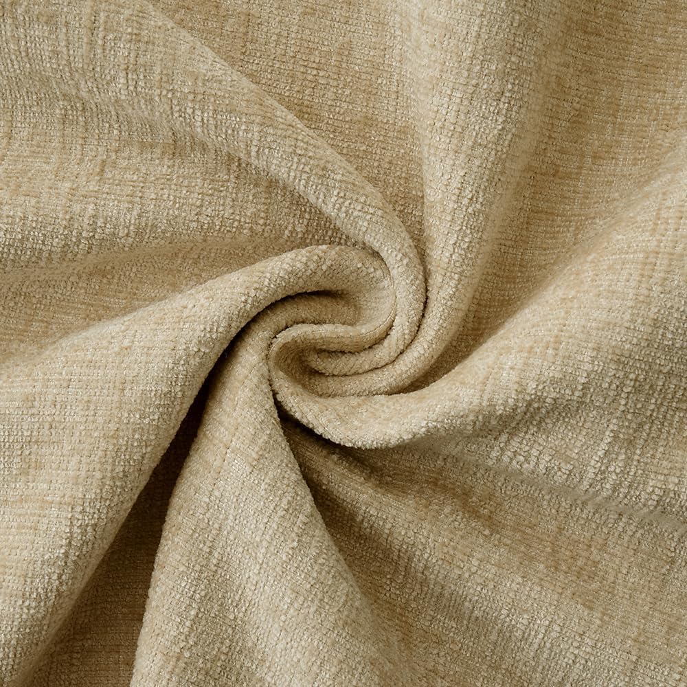 MIULEE Pack of 2 Couch Throw Pillow Covers 24x24 Inch Beige Farmhouse Decorative Pillow Covers with Stitched Edge Soft Chenille Solid Dyed Spring Pillow Covers for Sofa Bed Living Room