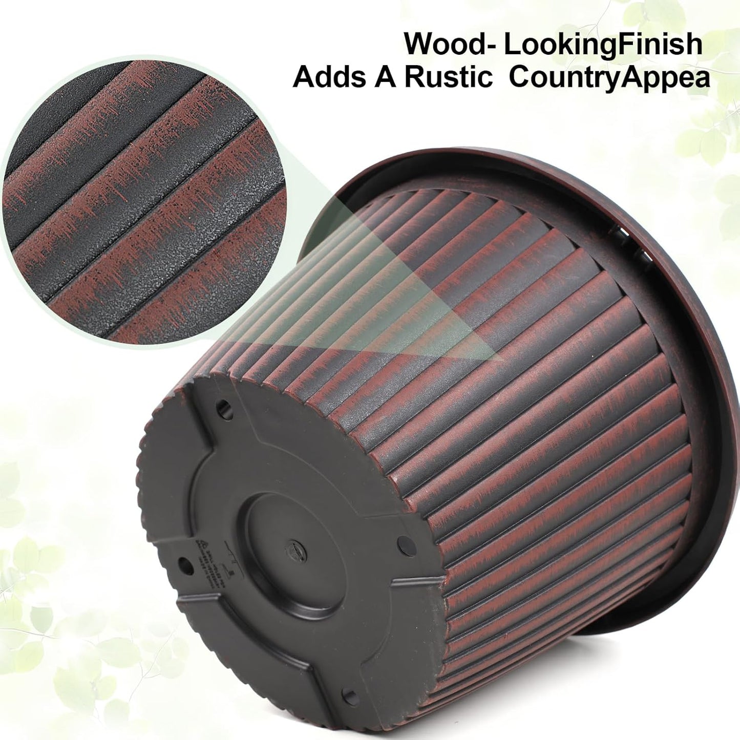 Large-Planter-Indoor-Outdoor Plant Pots, 14 inch 4 Pack Plastic Flower Pots with Saucer And Drainage Holes, Modern Garden Planters For Planting Medium Large Plants， Decorative Resin Garden Pots