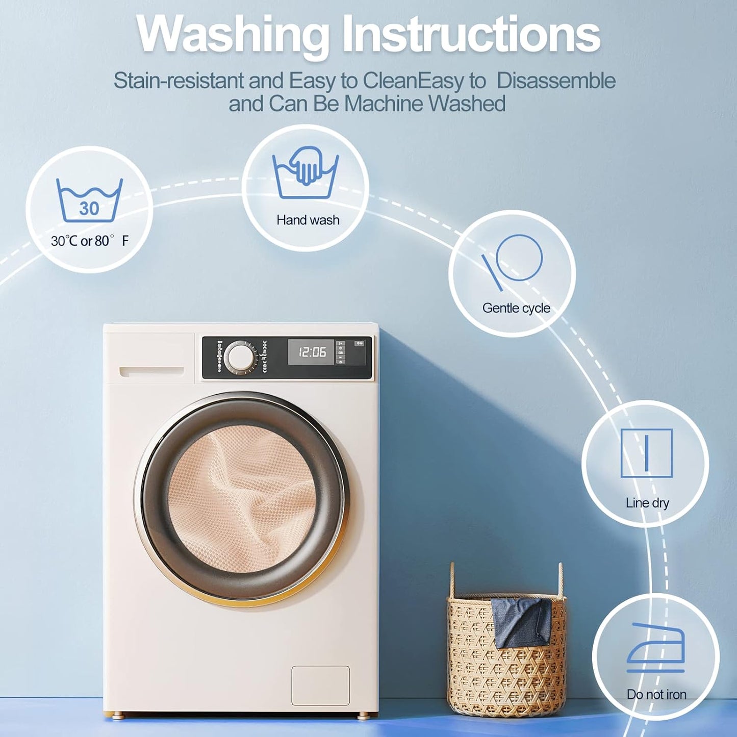 Large Backrest Cushion Covers Super Stretch for 2 Couch Back Cushions, Featuring Chenille Yarn (Softer Version, 2PC, Beige)