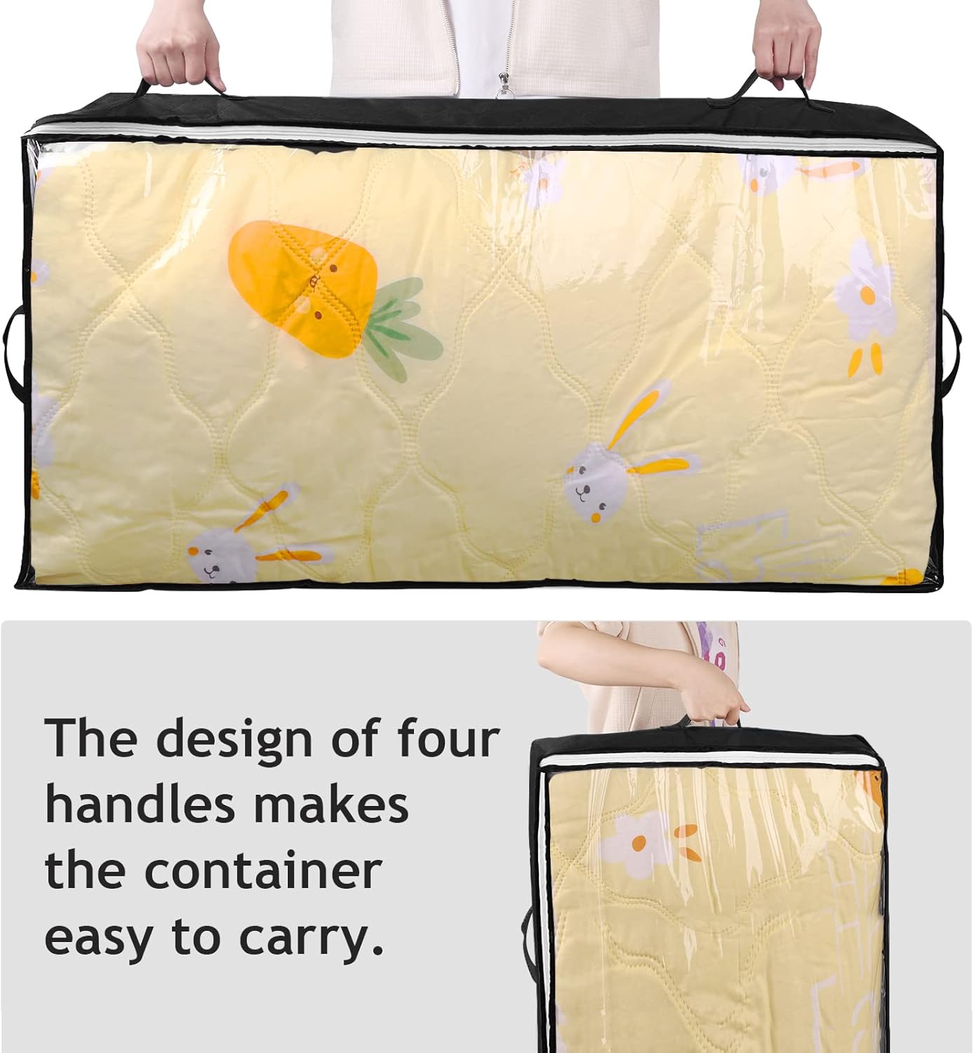 6 Pack Under Bed Storage Containers Organizer, Large Capacity Underbed Clothes Storage Bins, Bedroom Organization and Storage, Foldable Storage Bags for Clothes Pillow Blankets Bedding