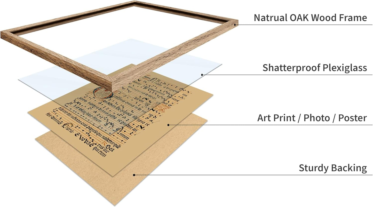 Poster Master Vintage Hymnal Poster - Retro Music Print - Gift for Artist, Friend - Graduale Aboense, Gregorian Chant Manuscript, Score - Wall Decor for Living Room, Bedroom, 16x20 Beige Framed