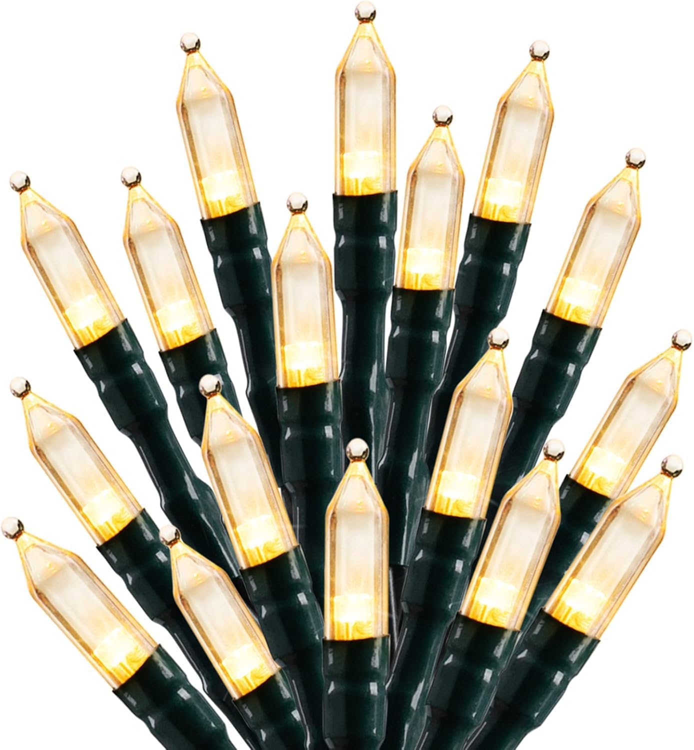 Brightown LED Christmas Mini Lights, 39Feet 100 LED Clear Bulbs String Lights with 8 Light Modes, Connectable Fairy Lights Plug in for Outdoor Xmas Trees Garland Wreath Holiday Decorations, Warm White