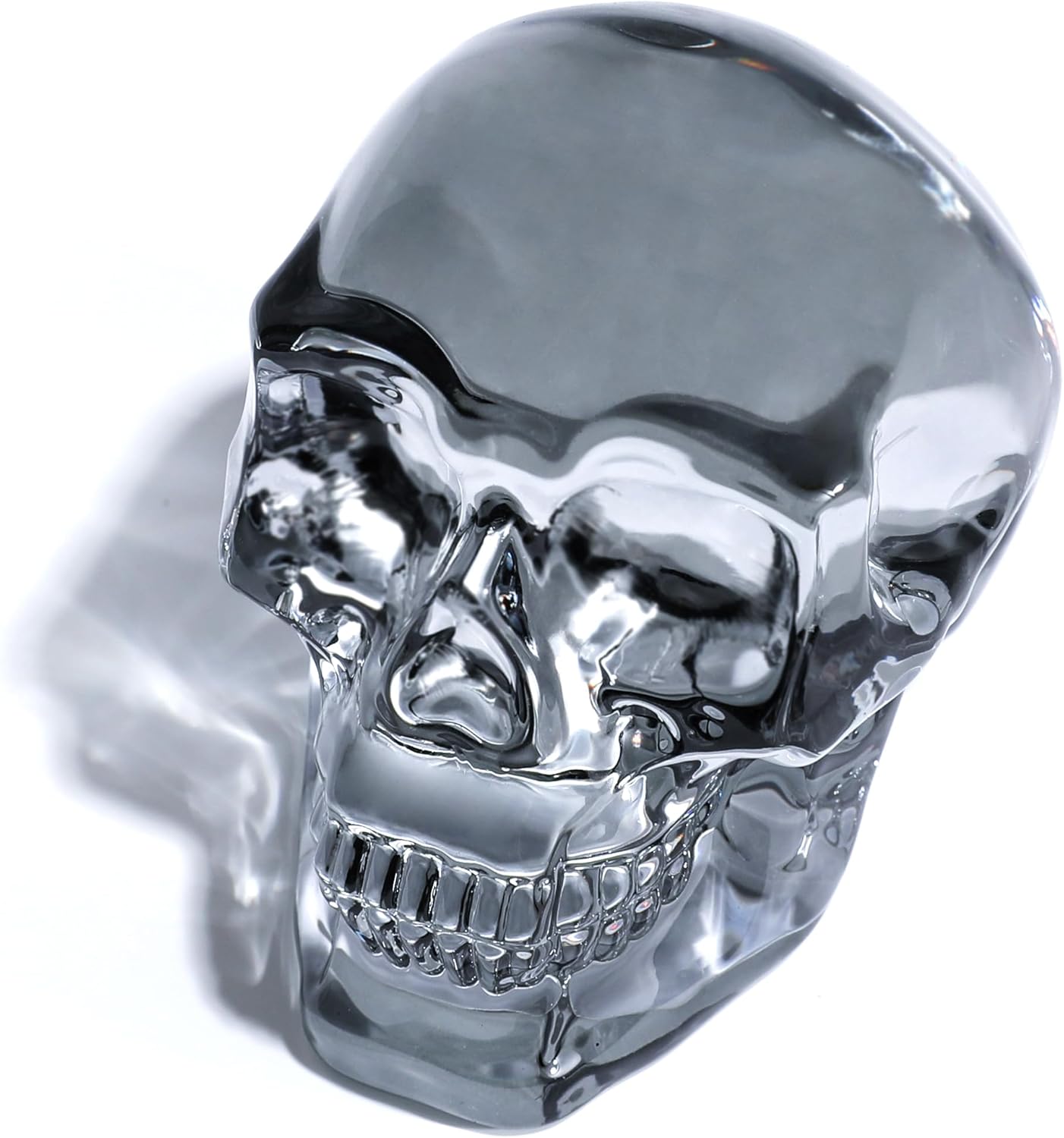 Model Statue for Home Décor Crystal Skull Decorative Figurine Gifts for Women Husbands Halloween Head Figurine Decoration Gift (Silver Skull)
