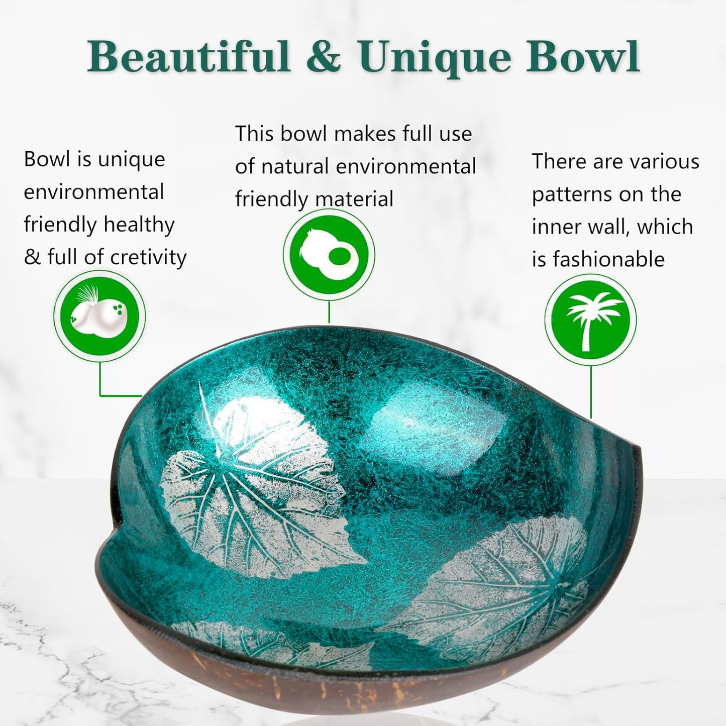 Coconut Bowls Decorative Candy Dish - Heart Acai Bowl, Natural Wooden Candy Dish, Key Bowl Holder for Entryway Table, Yogurt Smoothie Nuts Dessert Container, Rice Fruits Dry Snack Storage Shell Bowls