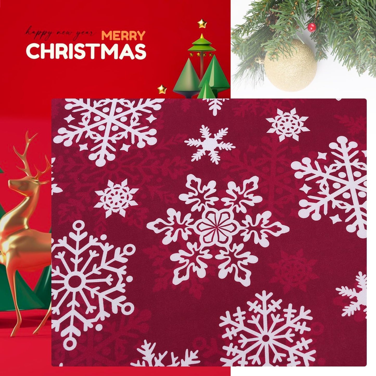 H.VERSAILTEX Christmas Sofa Slipcover Fleece Stretch Chaise Cover Sectional Couch Covers for L Shaped Sofa Both Left/Right Snowflakes Sofa Cover for Christmas (1 Piece Chaise Cover, Snowflakes)