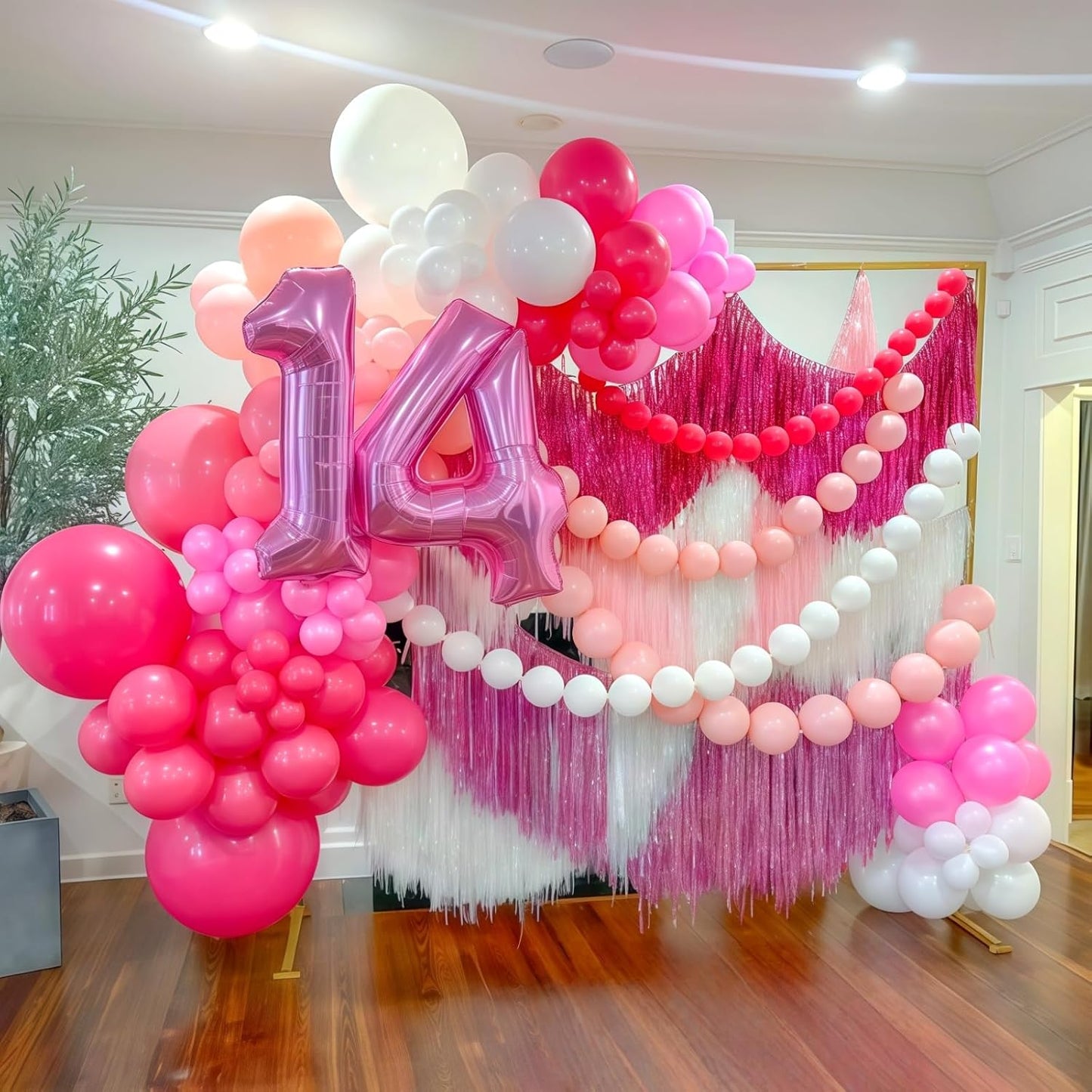 Pastel Pink Quick Link Balloons, 60PCS 10 Inch Baby Pink Linking Balloons for Making Balloon Wall Heart Arch, Tails Balloon for Girls Wedding Birthday Baby Shower Valentine's Party Decorations