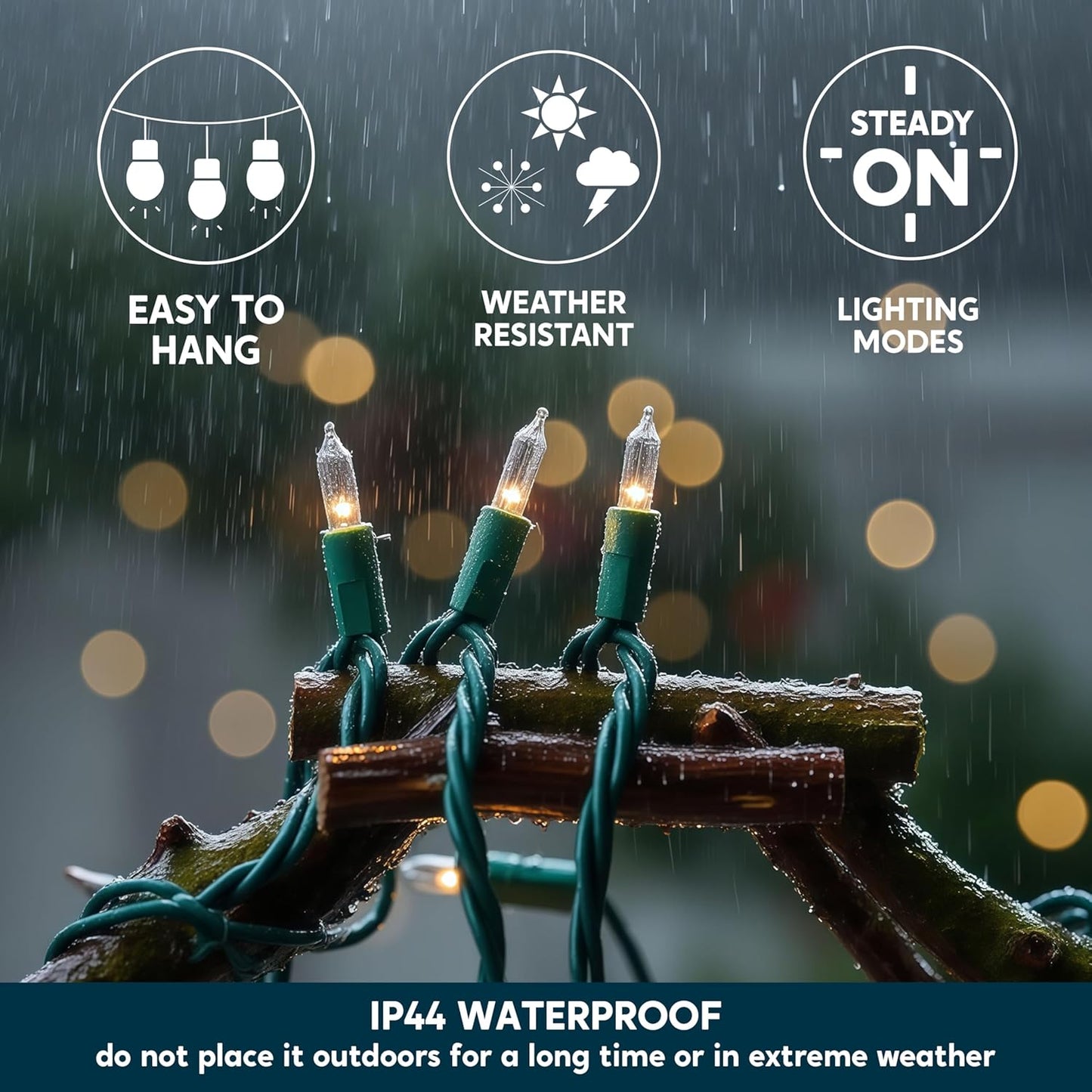 Joiedomi Clear Christmas String Lights Indoor,300(3x100) Mini Warm White Fairy Light,64.2 FT Lighting Decor for Patio Dorm Classroom Bedroom Holiday Wedding Party Garland Birthday Festival,Green Wire