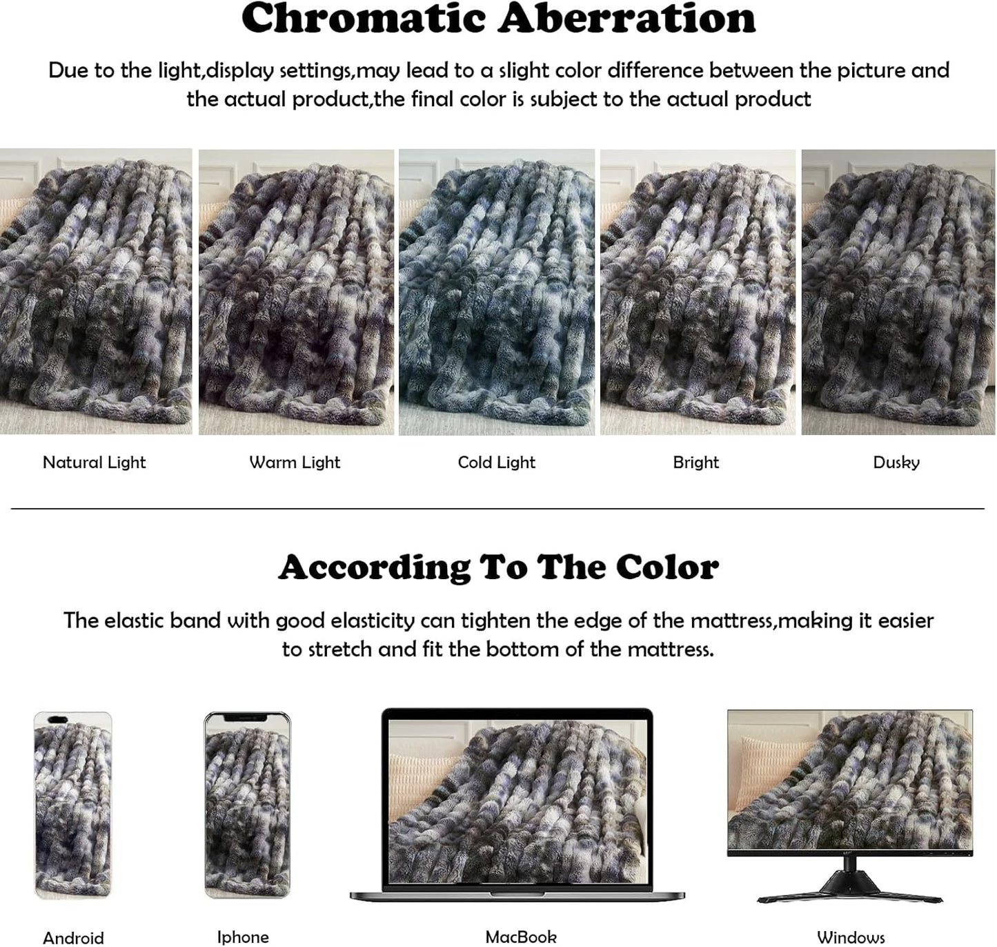 NEWCOSPLAY Faux Fur Twin Blanket Tie-dye Grey Luxury Fluffy Thick Warm Bubble Blanket for Couch Sofa Bed 700GSM (Tie-dye Grey, Twin(60"x80"))