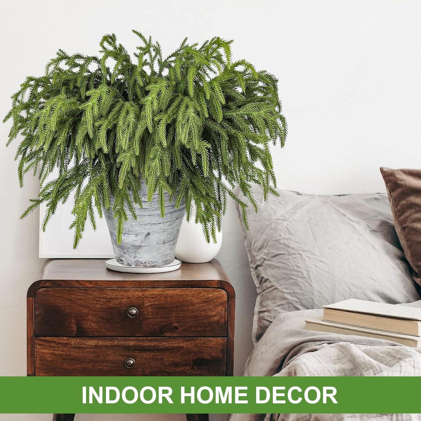 Artgar 24 Pcs Pine Branches - 18 Inch Artificial Green Pine Stem - Real Touch Christmas Greenery Pines Branches for DIY Flower Arrangement Home Indoor Christmas Decor