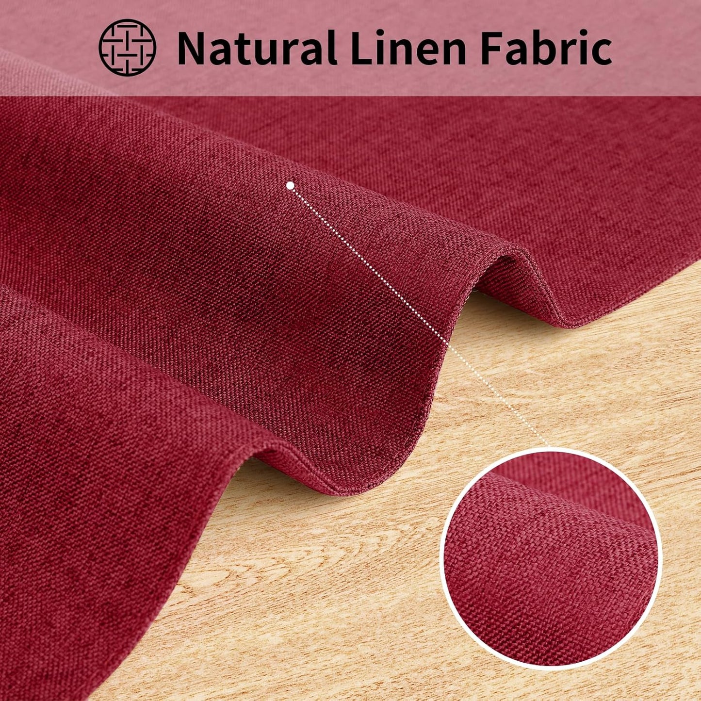Cloth Placemats, Set of 4 Heat-Resistant Cotton Linen Blend Double Layered Machine Washable Place Mats, Wrinkle Free Thick Fabric Dining Table Mats for Indoors & Outdoors (Burgundy, 4)