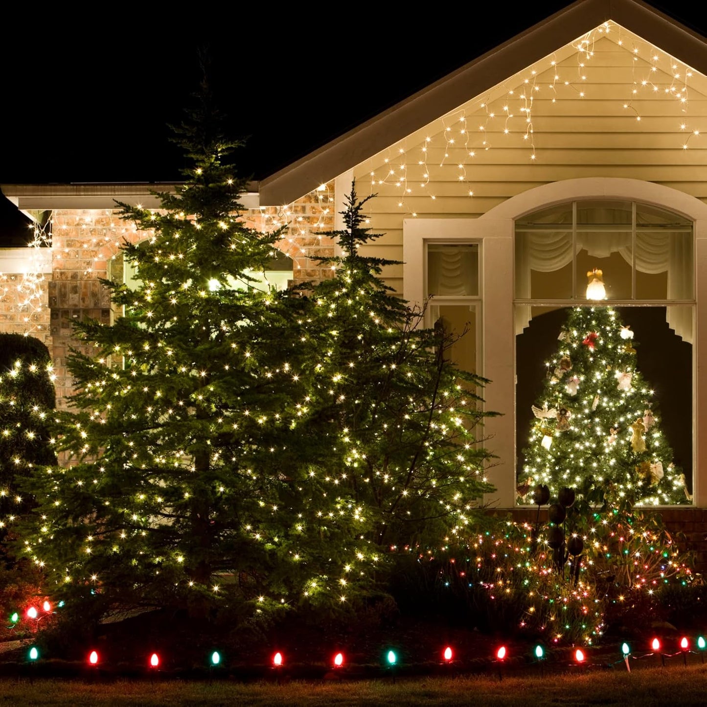 Green Wire,Clear Incandescent Bulb 100 Mini String Lights for Indoor Christmas Tree Garland Birthday Wedding Party Festival Decoration