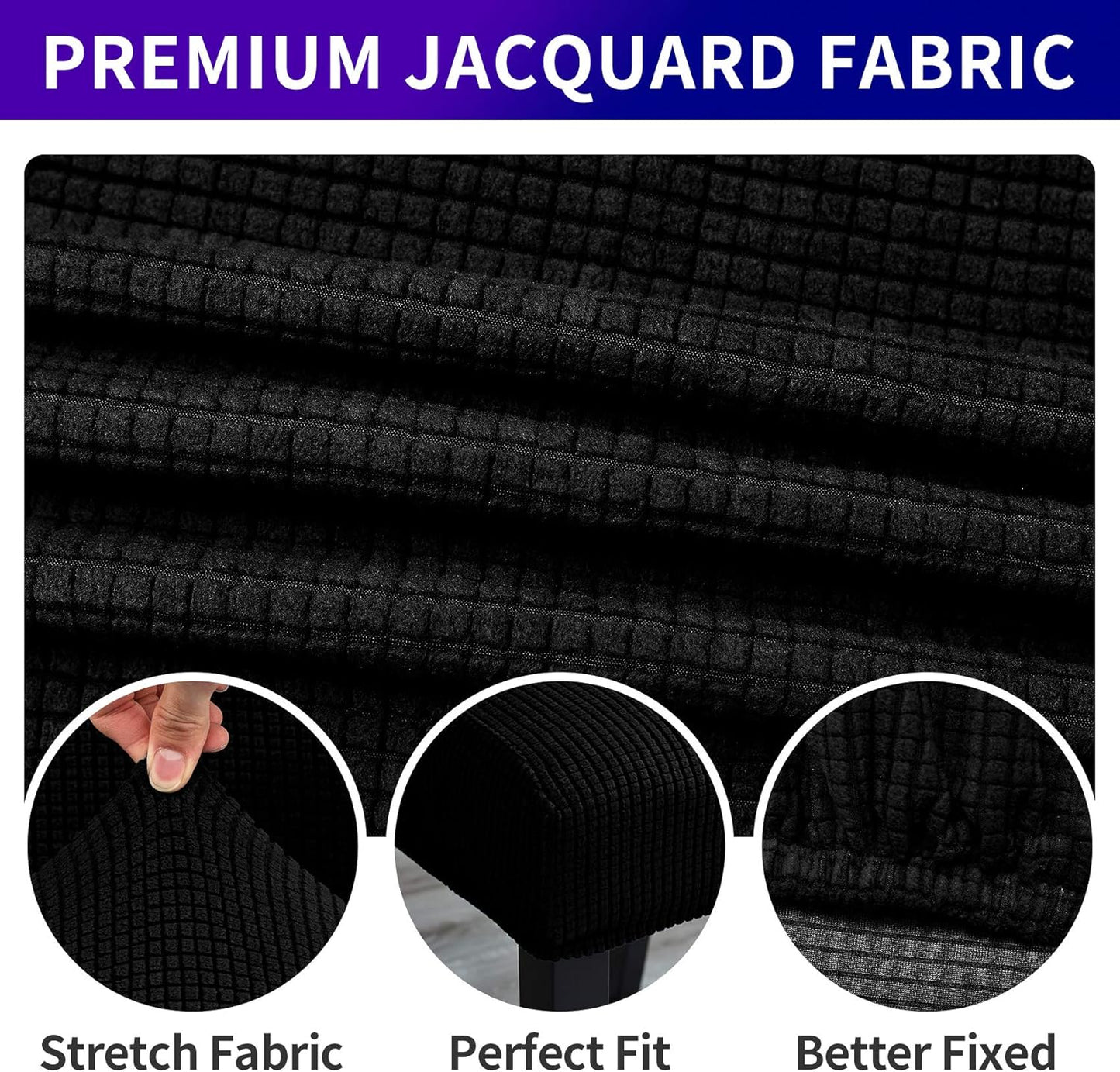 Howhic Stretch Chair Covers for Dining Room Set of 8, Removable Washable Dining Room Chair Covers, Dining Chair Slipcovers Seat Protector, Great Decor for Home and Banquet (Black, 8 Pack)