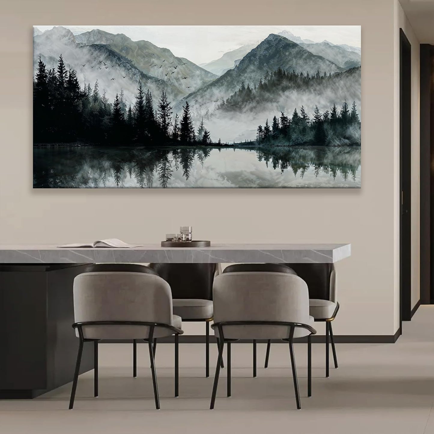 Modern Wall Art Natural Home Wall Decorations Canvas Art Wall Decor Prints Mountain Lake View Landscape Large Wall Art For Living Room Bedroom Kitchen Office Artwork Decor 29"×58"