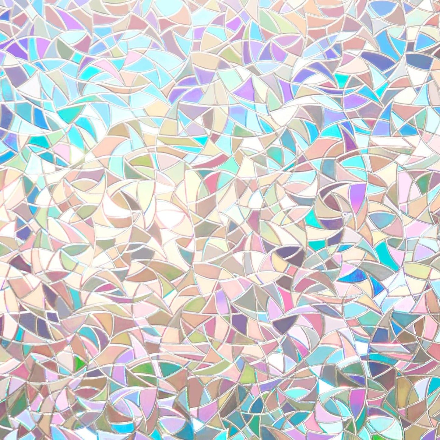 Rainbow Window Privacy Film 3D Decorative Stained Glass Window Film Anti UV Non-Adhesive Reusable 17.5" x 78.7" for Home Room Car Glass Cling