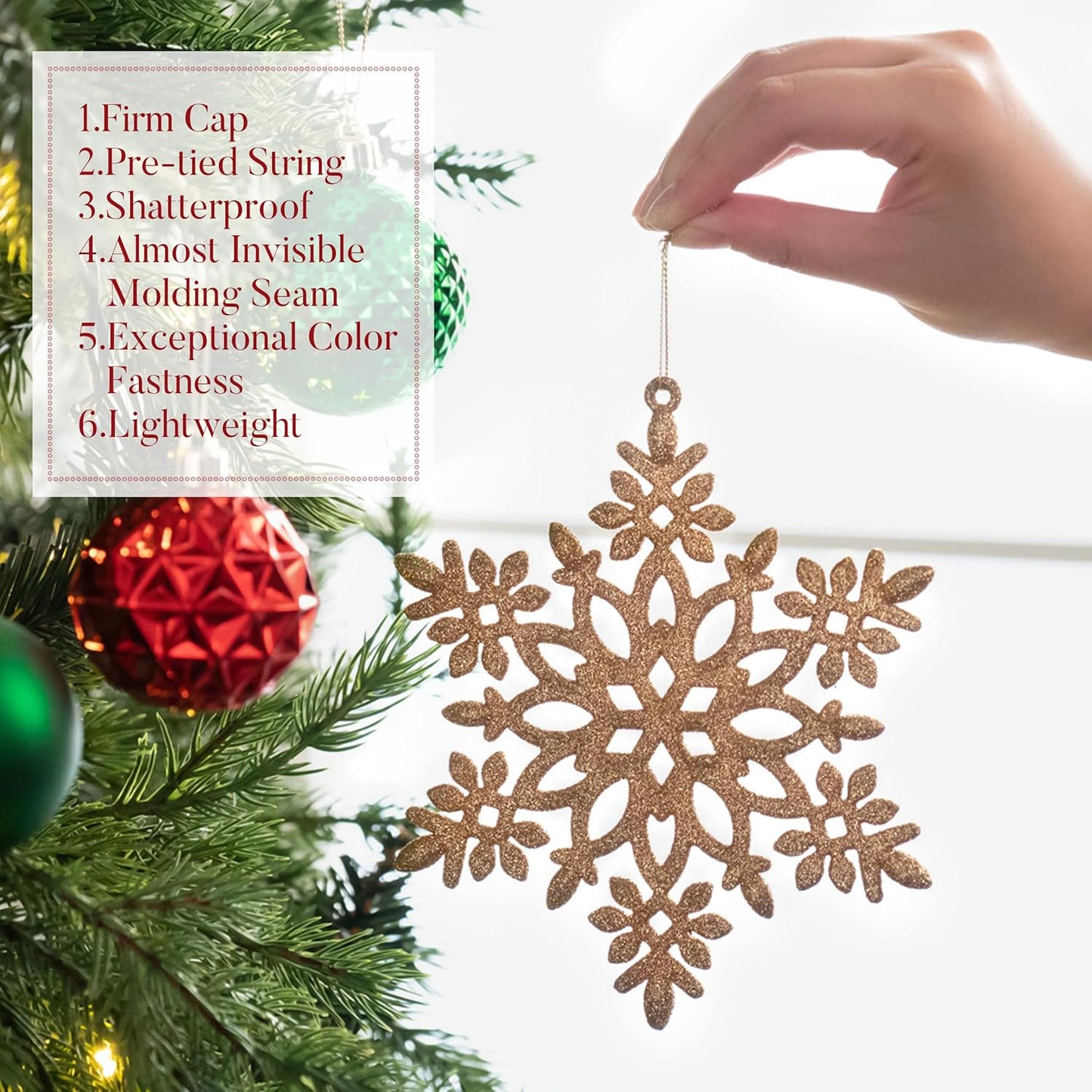 Valery Madelyn Christmas Tree Decorations Ornament Set for Fall Halloween, 50ct 2.36 Inches Red Green and Gold Shatterproof Christmas Ball Ornaments Hanging Xmas Holiday Party Decor