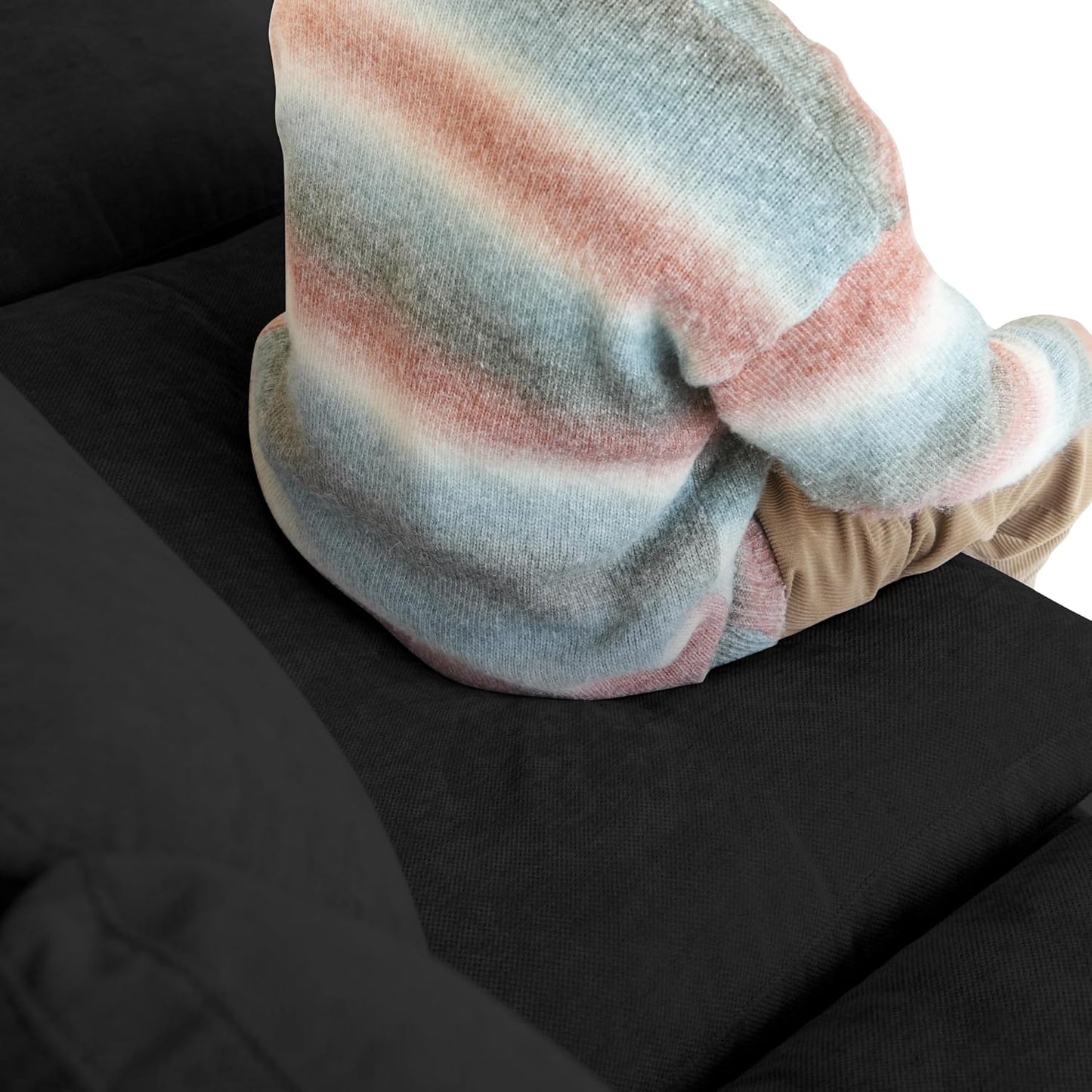 JACH Sectional Couches for Living Room, Cloud Sectional Couch with Deep Seat, Love Seat Modular Sofa with Chaise, Covers Removeable & Washable, Sofas Furniture for Living Room, Black