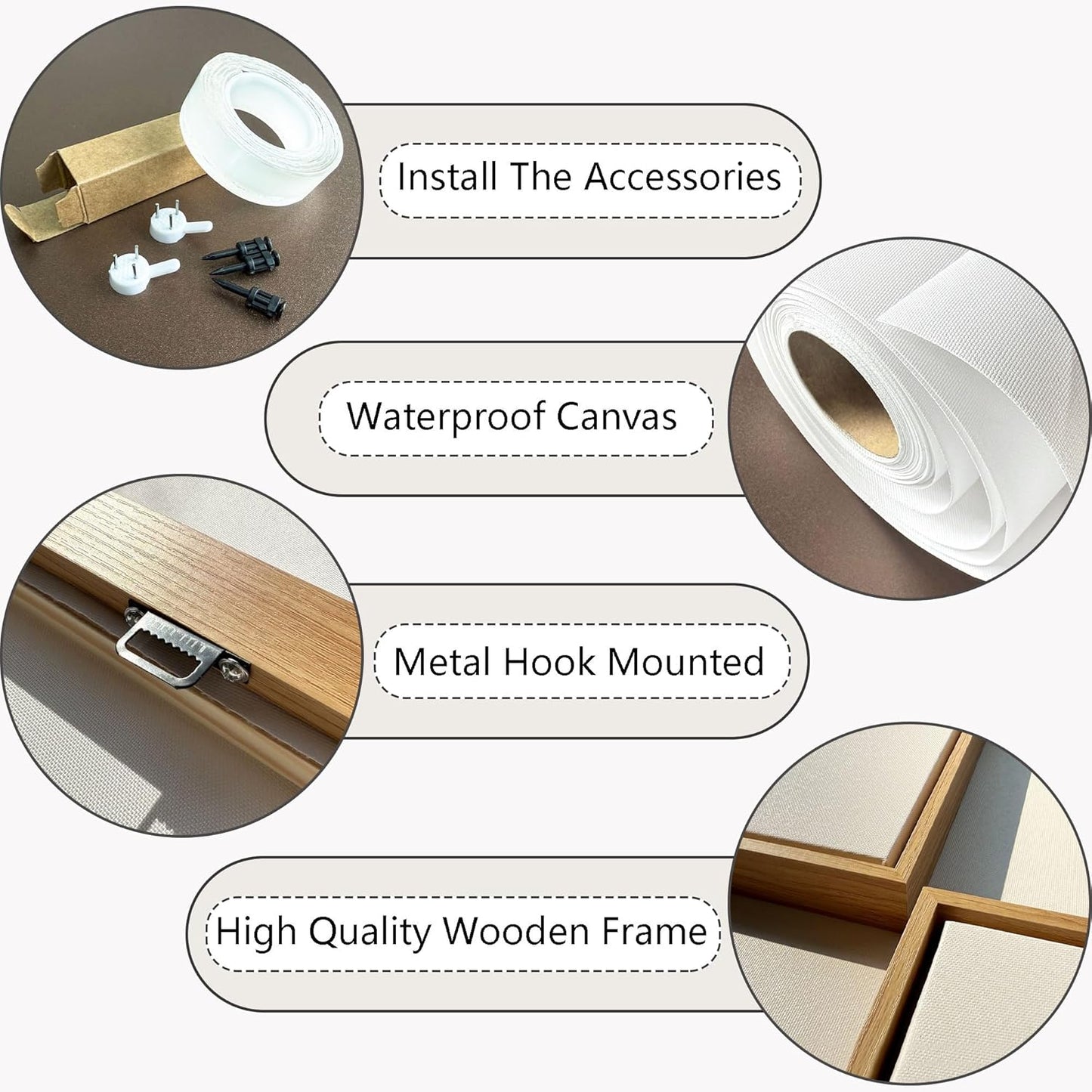 HGUAOA Vintage Landscape Wall Art for Bedroom and Living Room - Large Floral Artworks Farmhouse Wall Decor - Framed Neutral Nature Pictures - Above Bed Wall Decor with Mountain Scenery 29×58IN