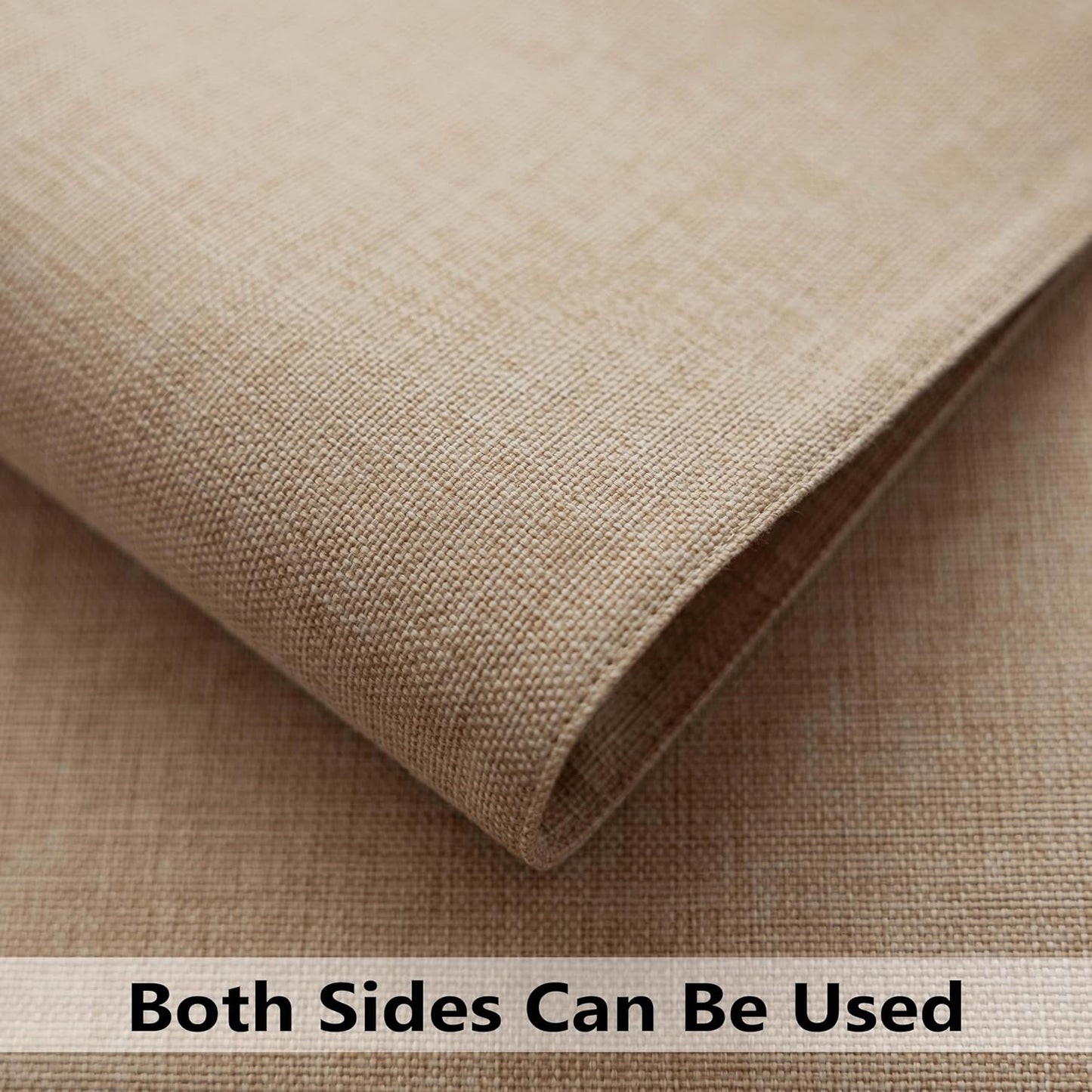 Demetex Placemats Set of 6 Heat Resistant Dining Table Mats Linen Cloth Placemats for Kitchen Indoor Outdoor Place Mats, Light Linen