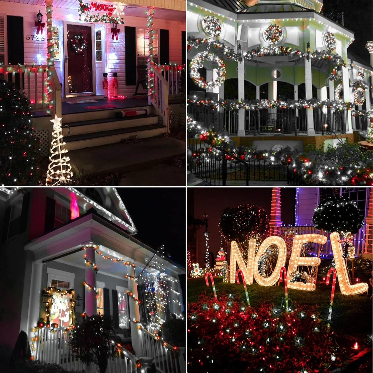 Brizled Red & White Christmas Lights, 33ft 100 LED Christmas Tree Lights, 120V UL Listed Mini String Lights Connectable, Plugin LED Xmas Lights, Indoor Christmas Lights for Outdoor Party Home Decor