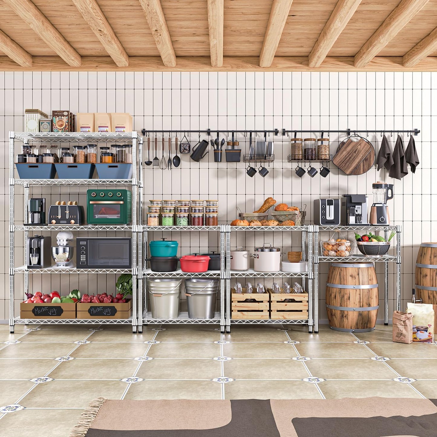 4080 lbs Steel Storage Shelving 6-Tier Utility Shelving Unit Steel Organizer Wire Rack for Home,Kitchen,Office,Garage, 17.7" D x 47.2" W x 72.3" H