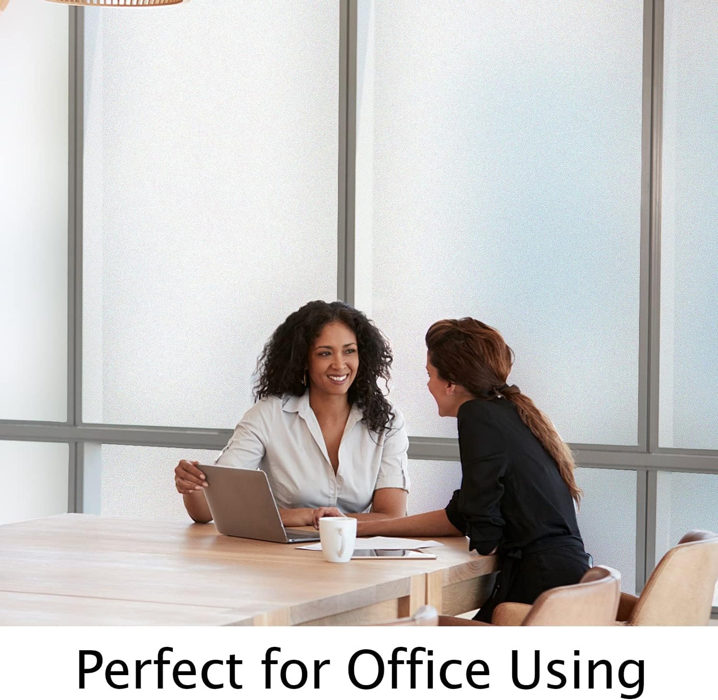 HIDBEA Frosted Window Privacy Film Heat Control UV Blocking, Static Cling Non-Adhesive Reusable Door coverings for Bathroom Home Office (Frosted 29.5 Inch x 6.5 Feet)