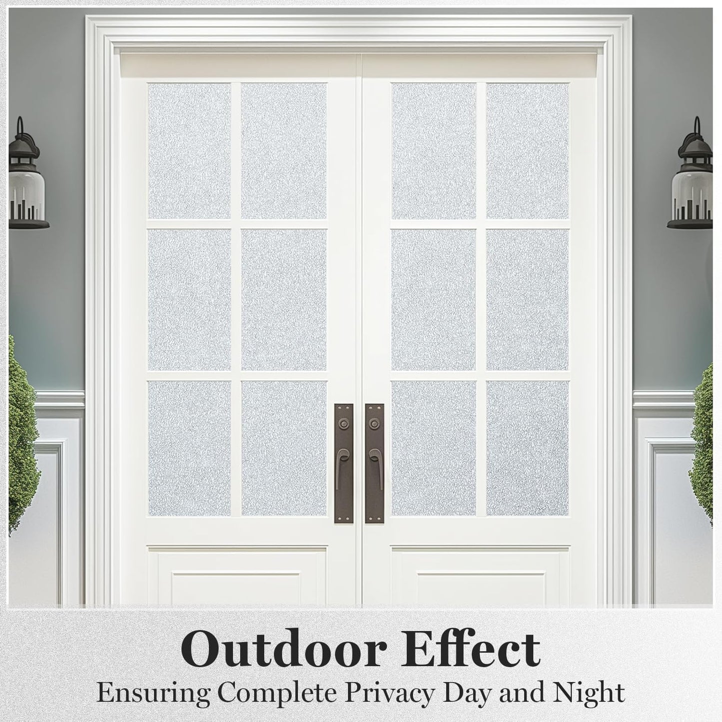 DUOFIRE Window Privacy Film, Sparkling Frosted Glass Window Film, UV Blocking Non-Adhesive Static Cling Windows Clings, No Glue Removable Windows Coverings for Home Office Bathroom, 11.8 X 78.7 inch