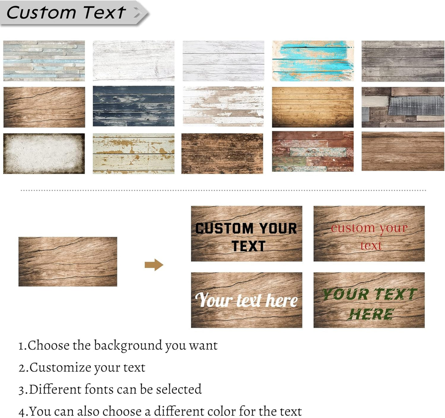 LZIMU Custom Text Signs Wall Decor Personalized Canvas Quote Family Sign Wall Art Wood Background Rustic Farmhouse Decor Framed (6"x18")