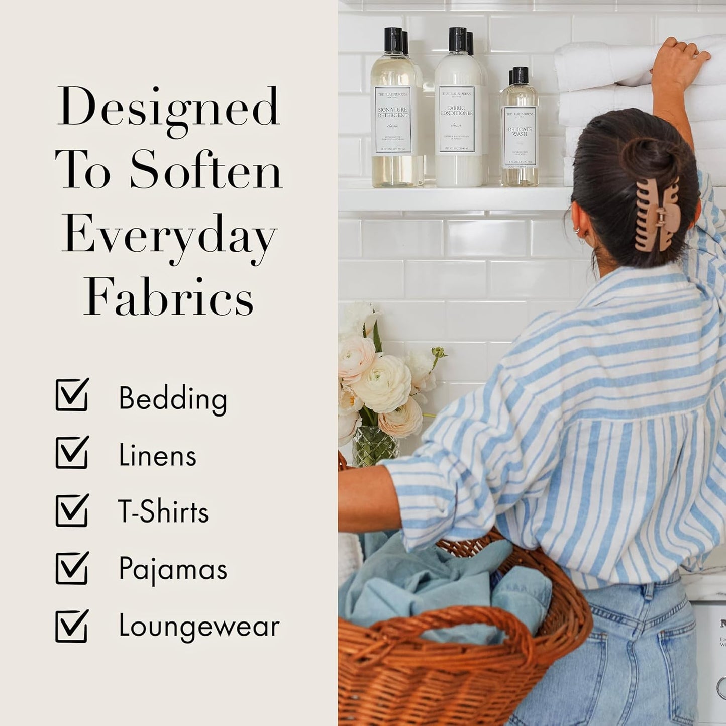 The Laundress Signature Fabric Conditioner Classic, Concentrated Fabric Softener Liquid, Soften Fabrics, Reduces Static,128 Fl Oz